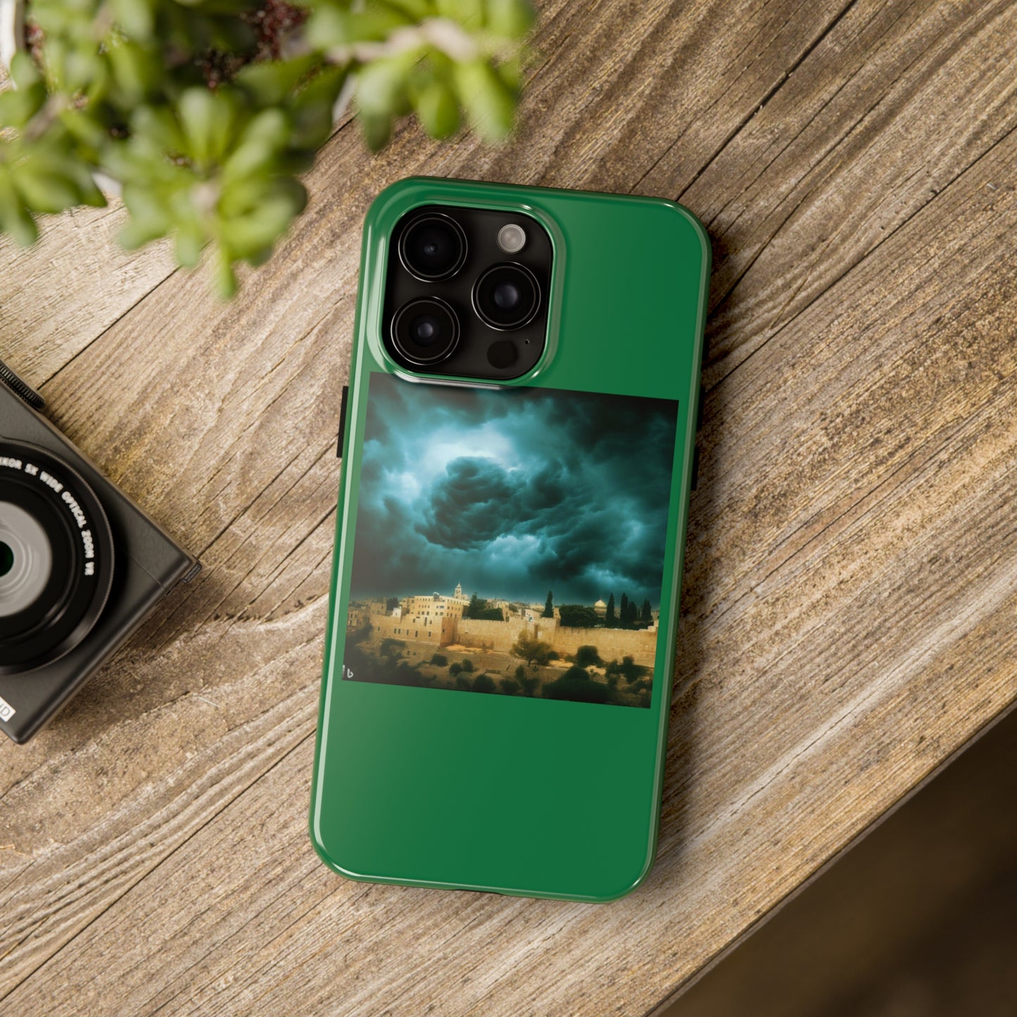 AImagination Collection iPhone Tough Case - "Storm Over Jerusalem" - The God Ball Originals by Chris Rabalais (2024)