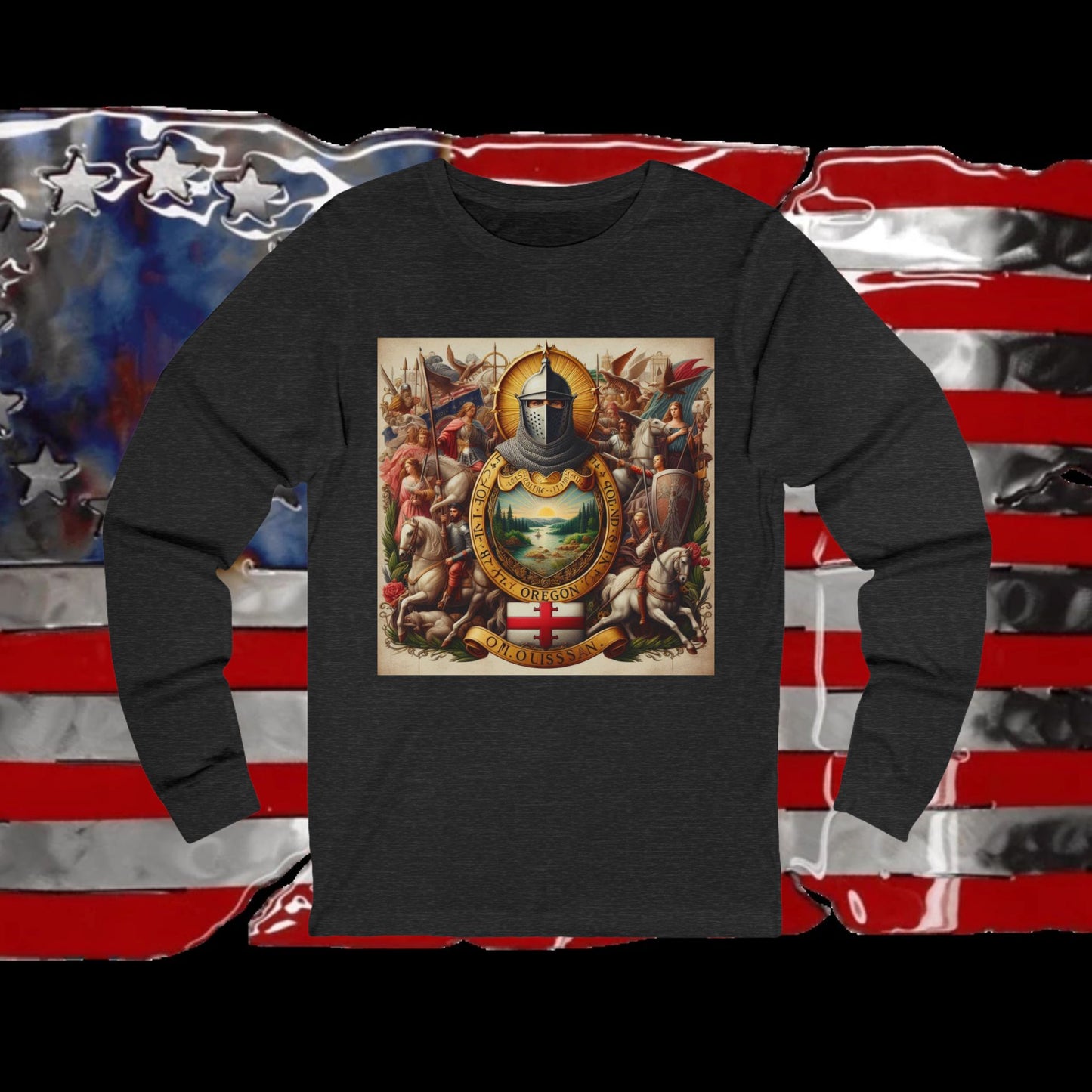 Oregon Vintage Christian Crusader - Premium Unisex Long Sleeve Jersey Tee - 100% Charity - The God Vote Collection by Chris Rabalais