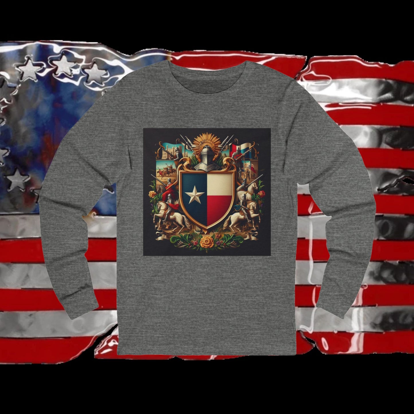 Texas Vintage Christian Crusader - Premium Unisex Long Sleeve Jersey Tee - 100% Charity - The God Vote Collection by Chris Rabalais