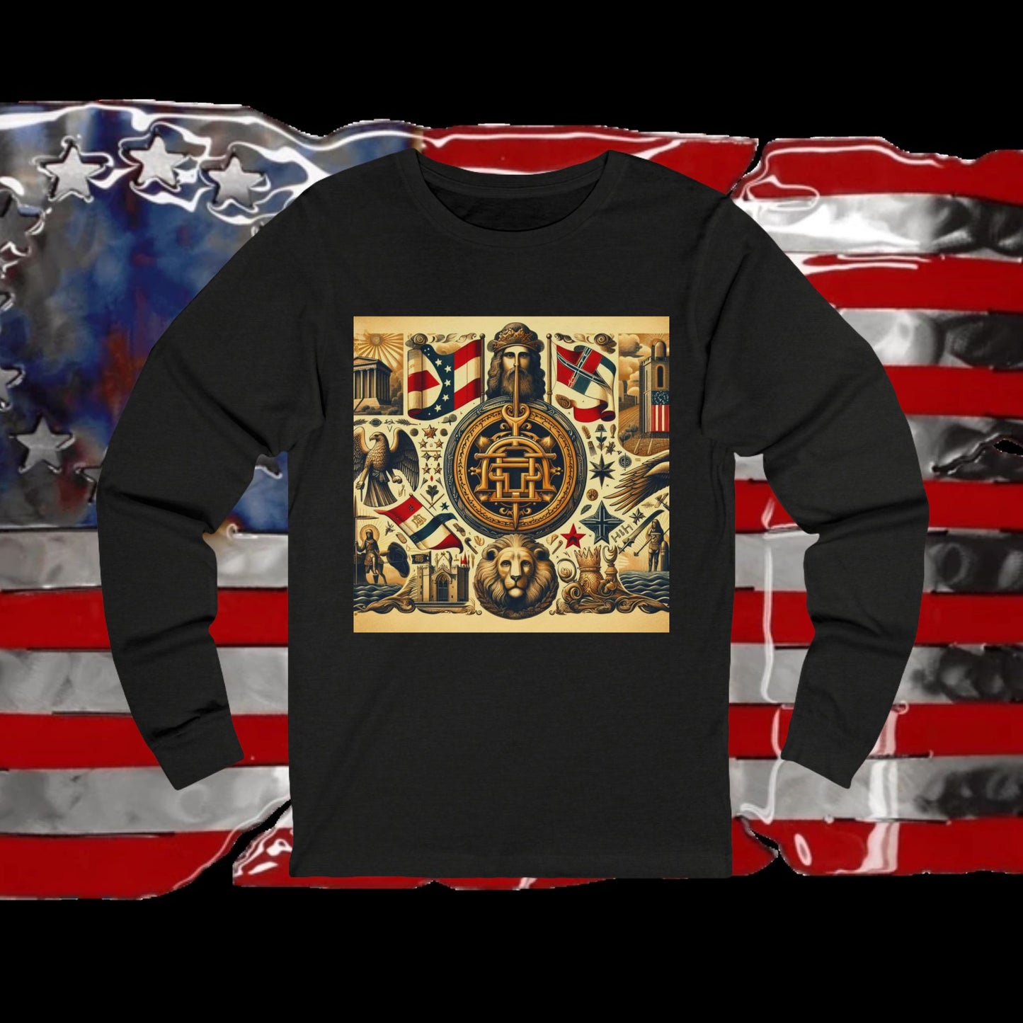 Georgia Vintage Christian Crusader - Premium Unisex Long Sleeve Jersey Tee - 100% Charity - The God Vote Collection by Chris Rabalais