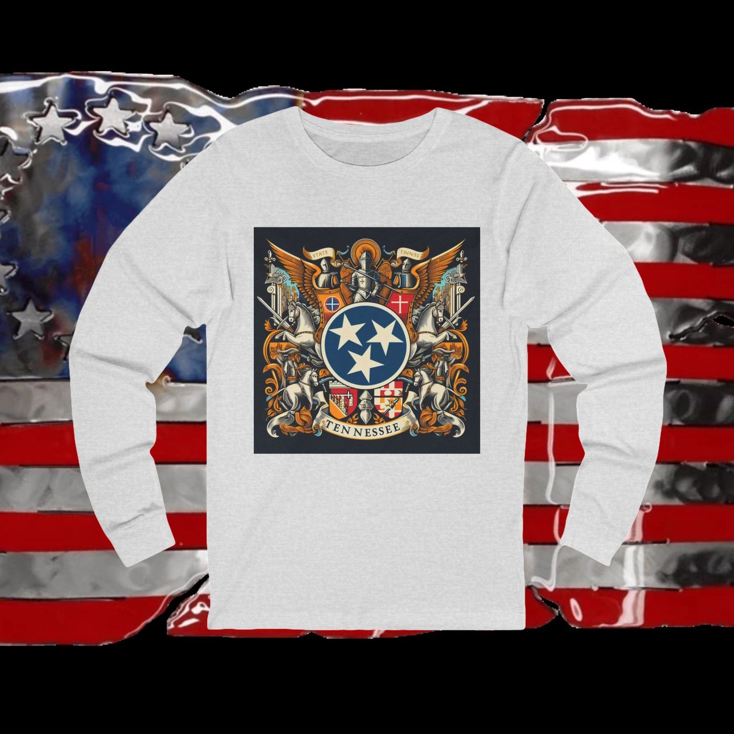 Tennessee Vintage Christian Crusader - Unisex Premium Long Sleeve Jersey Tee - 100% Charity - The God Vote Collection by Chris Rabalais
