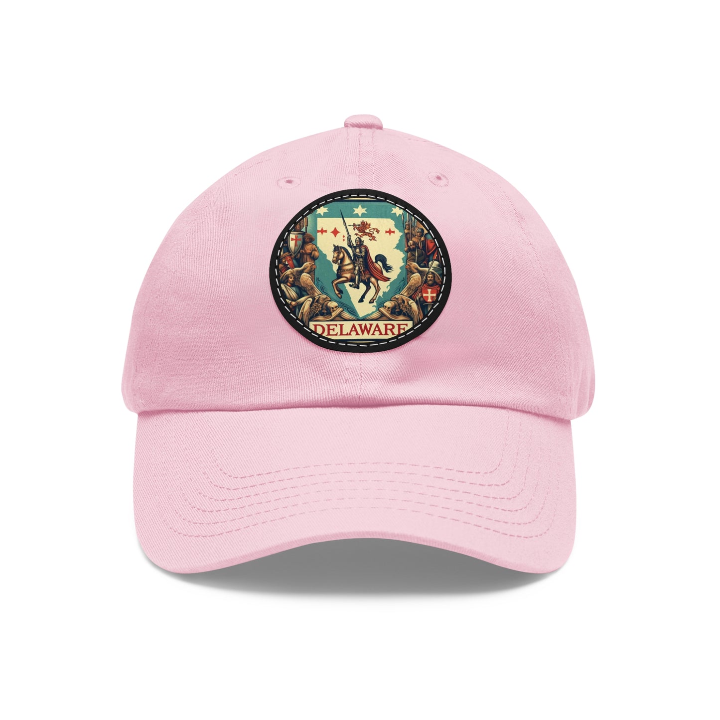 Delaware Vintage Christian Crusader Campaign Hat - Chino Twill Leather Logo - 100% Charity - The God Vote Collection by Chris Rabalais