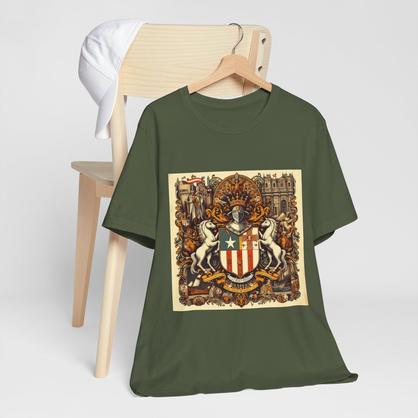 Puerto Rico Vintage Christian Crusader - Unisex Jersey Tee - USA - 100% Charity Benefit - The God Vote Collection by Chris Rabalais