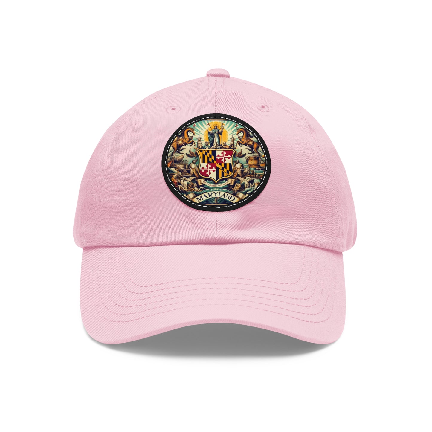 Maryland Vintage Christian Crusader Campaign Hat - Chino Twill Leather Logo - 100% Charity - The God Vote Collection by Chris Rabalais