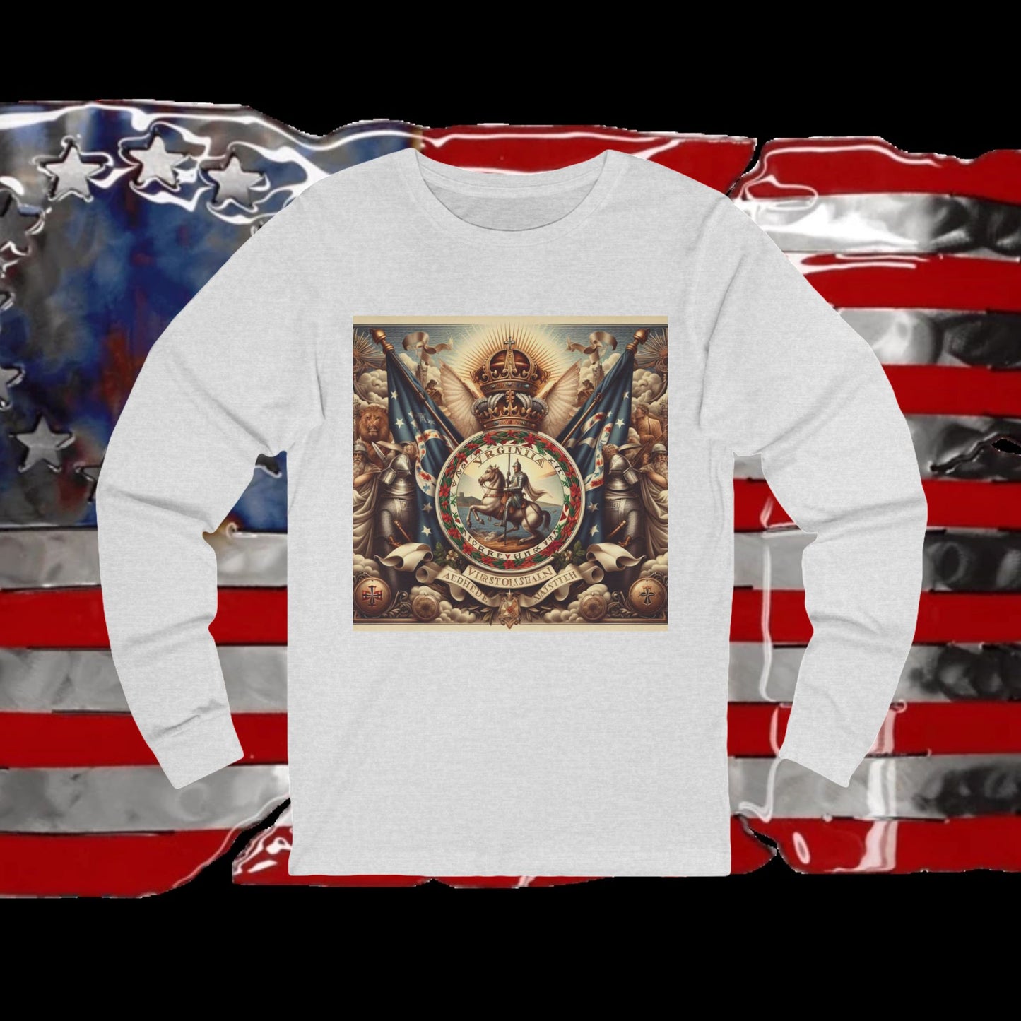 Virginia Vintage Christian Crusader - Premium Unisex Long Sleeve Jersey Tee - 100% Charity - The God Vote Collection by Chris Rabalais
