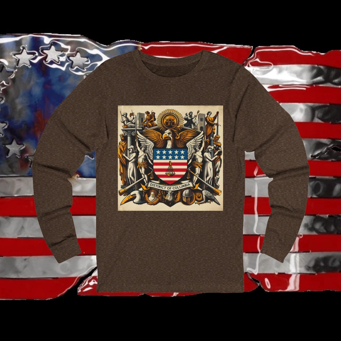 Washington DC Vintage Christian Crusader - Premium Unisex Long Sleeve Jersey Tee - 100% Charity - The God Vote Collection by Chris Rabalais