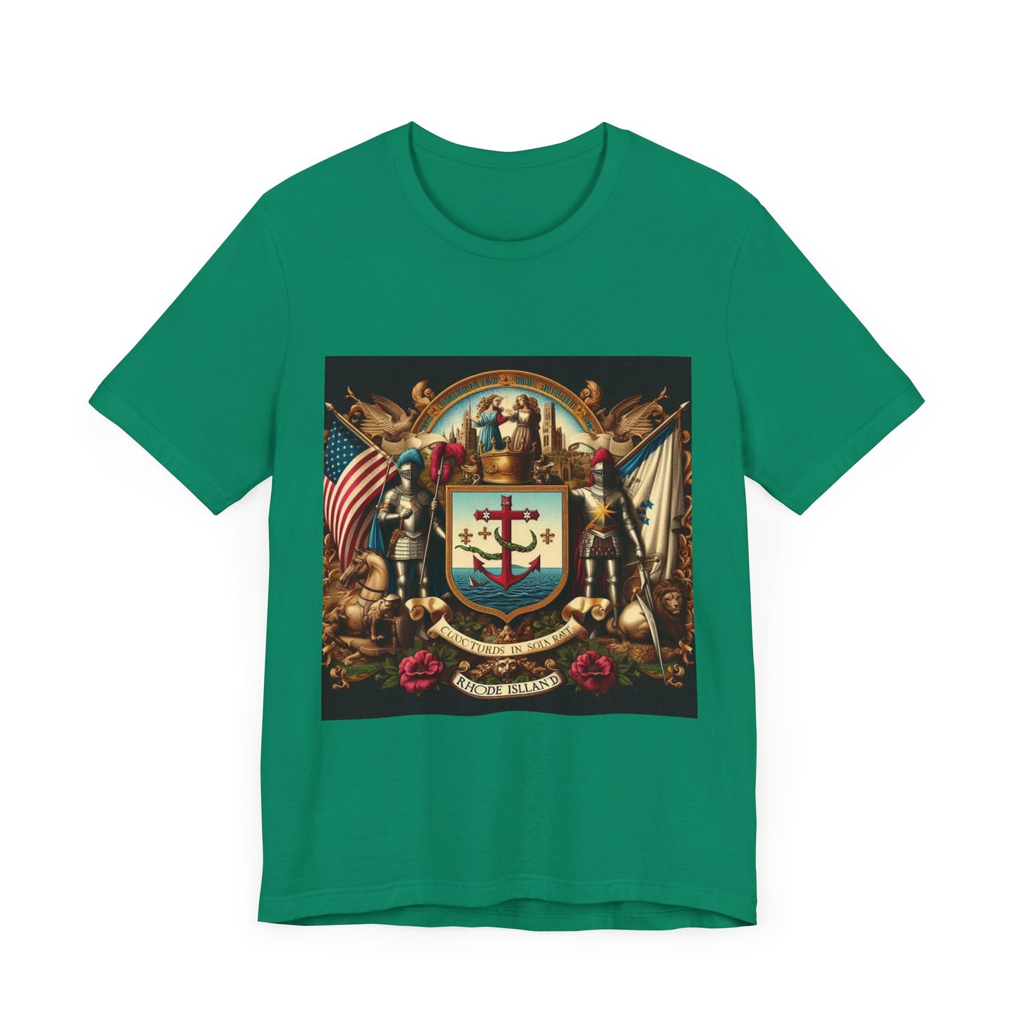 Rhode Island Vintage Christian Crusader - Unisex Jersey Tee - USA - 100% Charity Benefit - The God Vote Collection by Chris Rabalais
