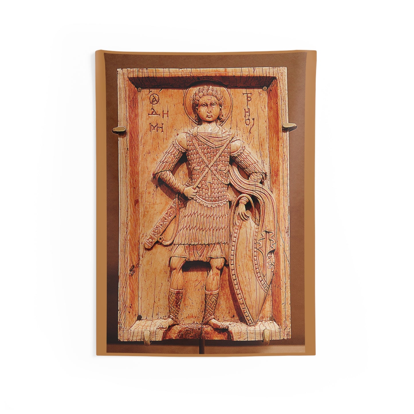 Saint Demetrius of Thessaloniki Myrrh - Streamer Byzantine Orthodox Icon Oct 26 Home Tapestry Catholic Christian Bible Scripture Christ Gift