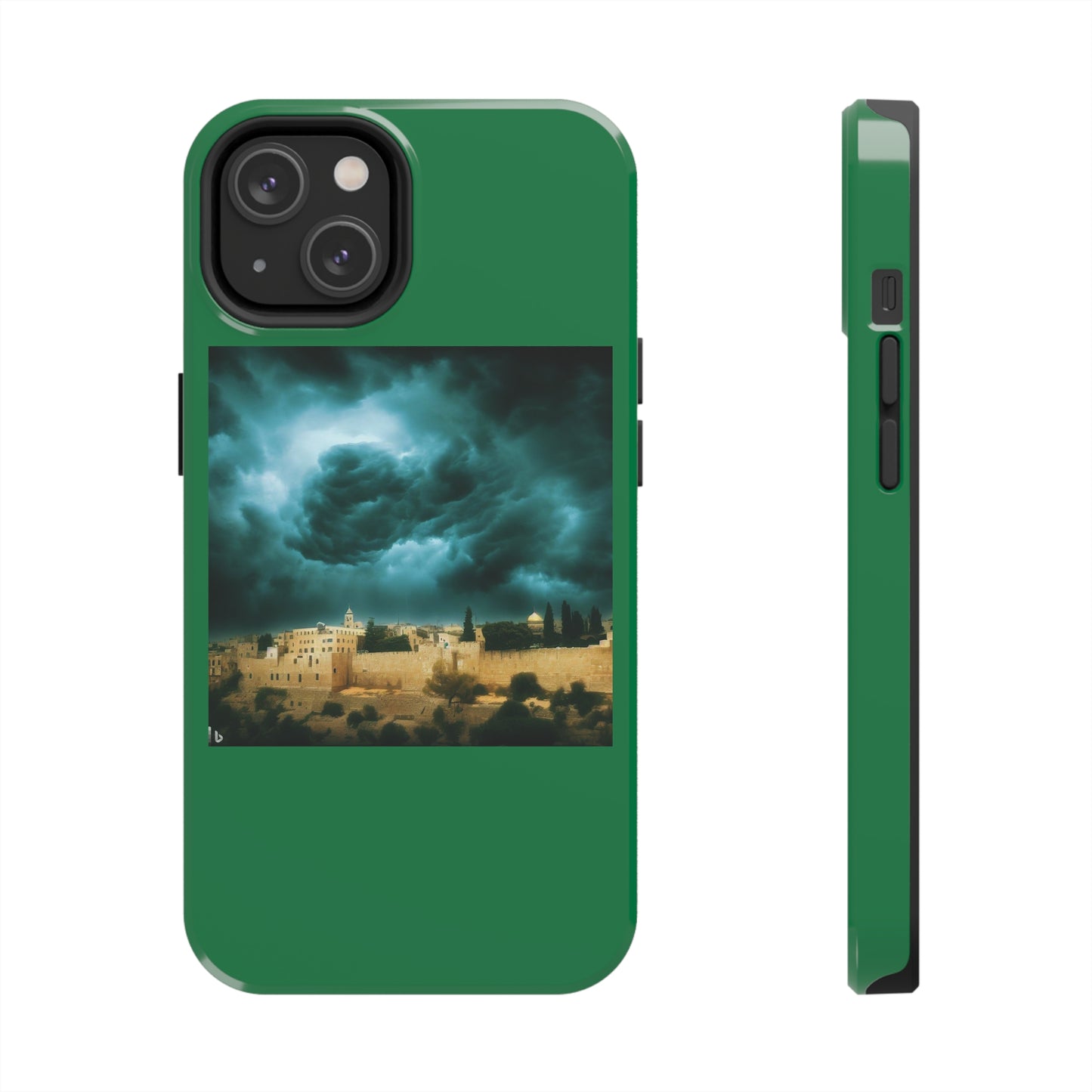 AImagination Collection iPhone Tough Case - "Storm Over Jerusalem" - The God Ball Originals by Chris Rabalais (2024)