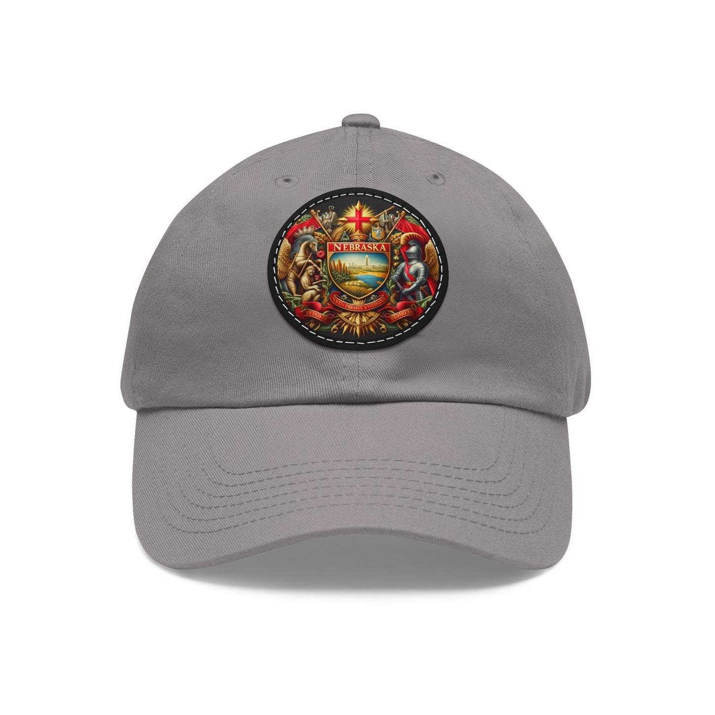 Nebraska Vintage Christian Crusader Campaign Hat - Chino Twill Leather Logo - 100% Charity - The God Vote Collection by Chris Rabalais