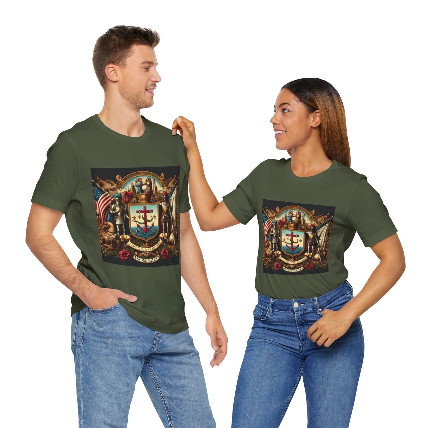 Rhode Island Vintage Christian Crusader - Unisex Jersey Tee - USA - 100% Charity Benefit - The God Vote Collection by Chris Rabalais