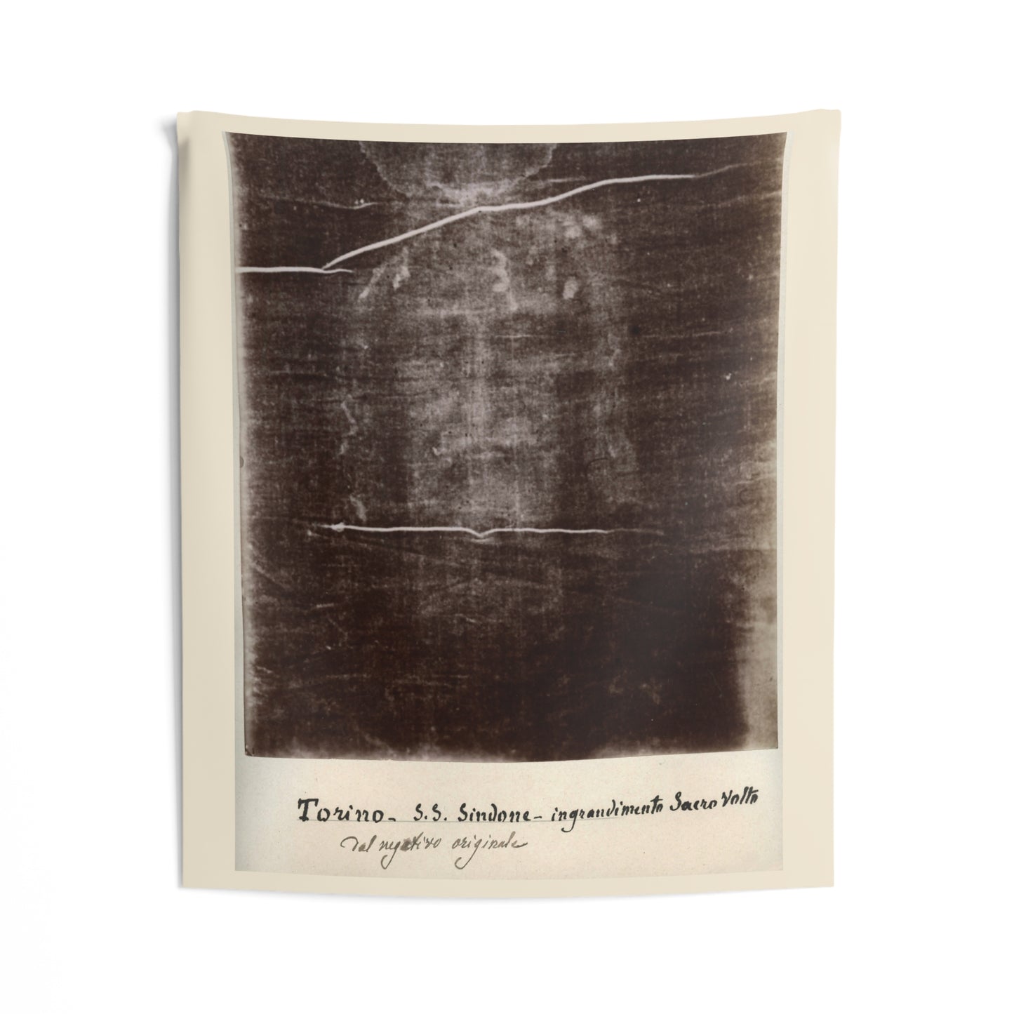 Christ Jesus Face Bible Shroud of Turin Original Photo (1898) Wall Art Tapestry Catholic, Christian, Orthodox Icon Scripture Christmas Gift