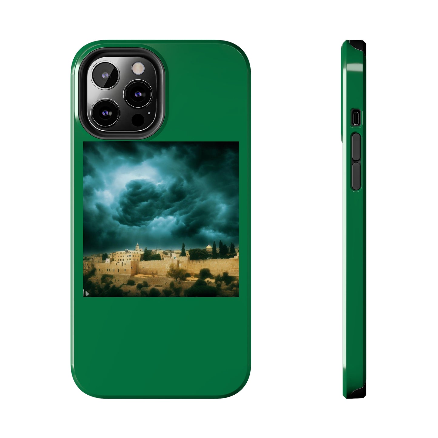 AImagination Collection iPhone Tough Case - "Storm Over Jerusalem" - The God Ball Originals by Chris Rabalais (2024)