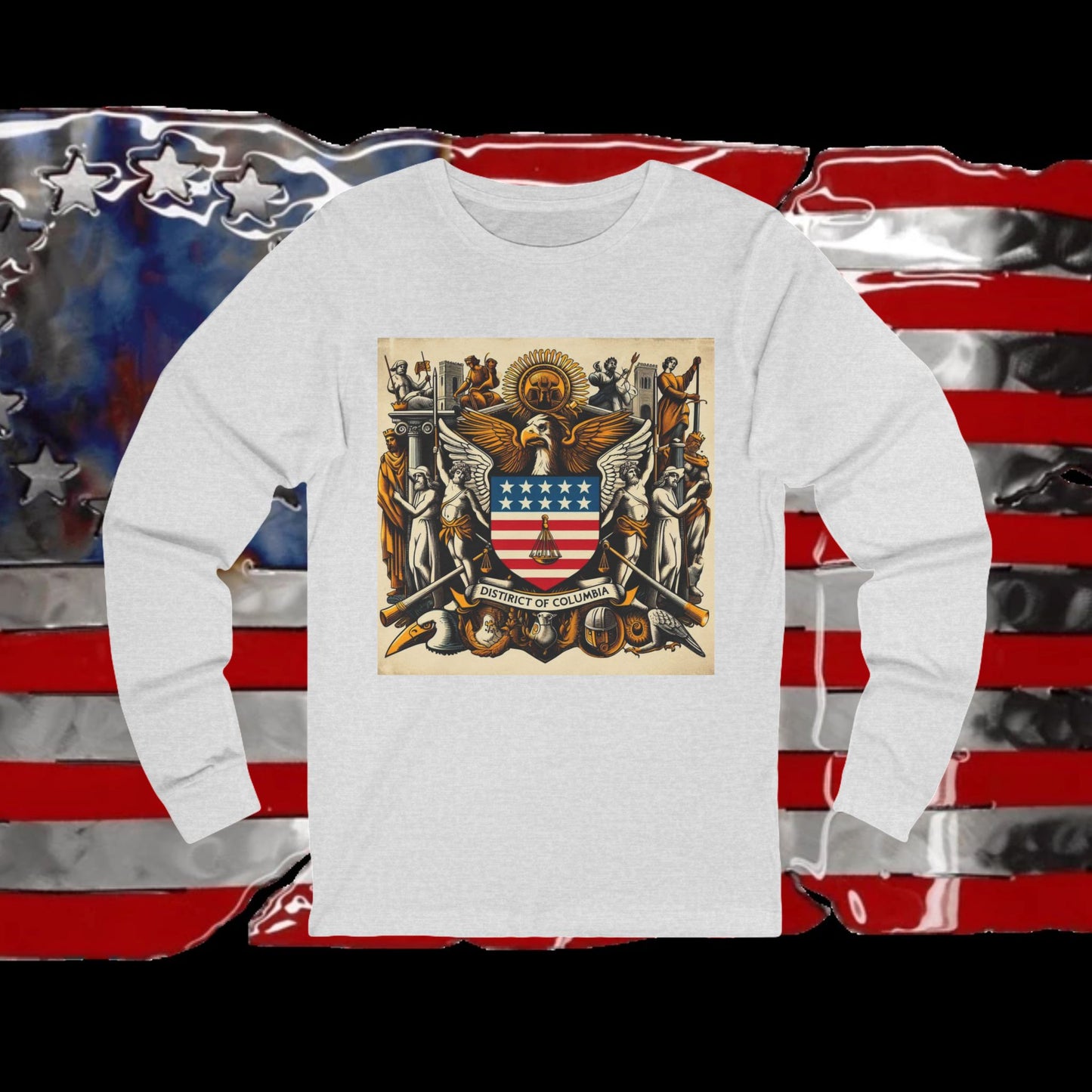 Washington DC Vintage Christian Crusader - Premium Unisex Long Sleeve Jersey Tee - 100% Charity - The God Vote Collection by Chris Rabalais