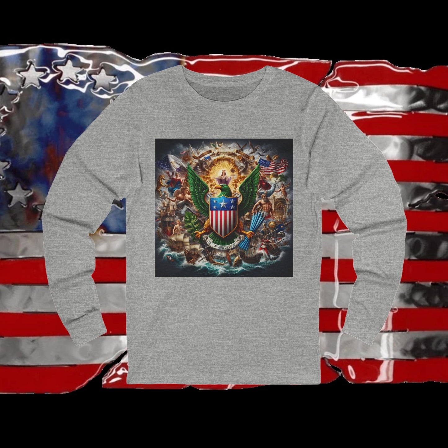 Virgin Islands Vintage Christian Crusader - Unisex Premium Long Sleeve Jersey Tee - 100% Charity - The God Vote Collection by Chris Rabalais