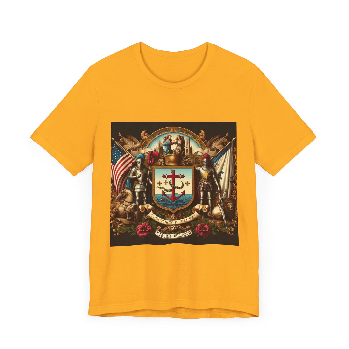 Rhode Island Vintage Christian Crusader - Unisex Jersey Tee - USA - 100% Charity Benefit - The God Vote Collection by Chris Rabalais