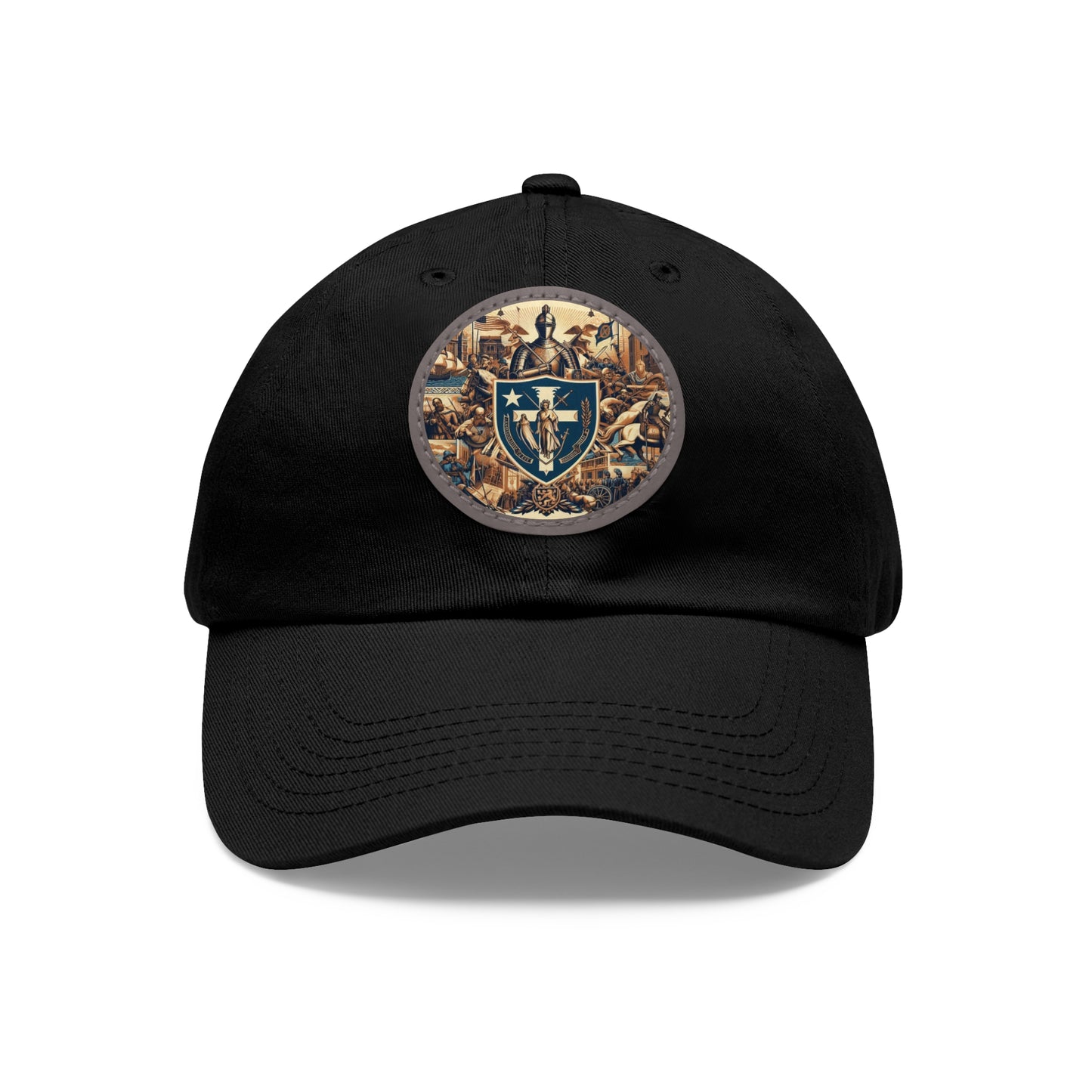 Massachusetts Vintage Christian Crusader Campaign Hat - Chino Twill Leather Logo - 100% Charity - The God Vote Collection by Chris Rabalais