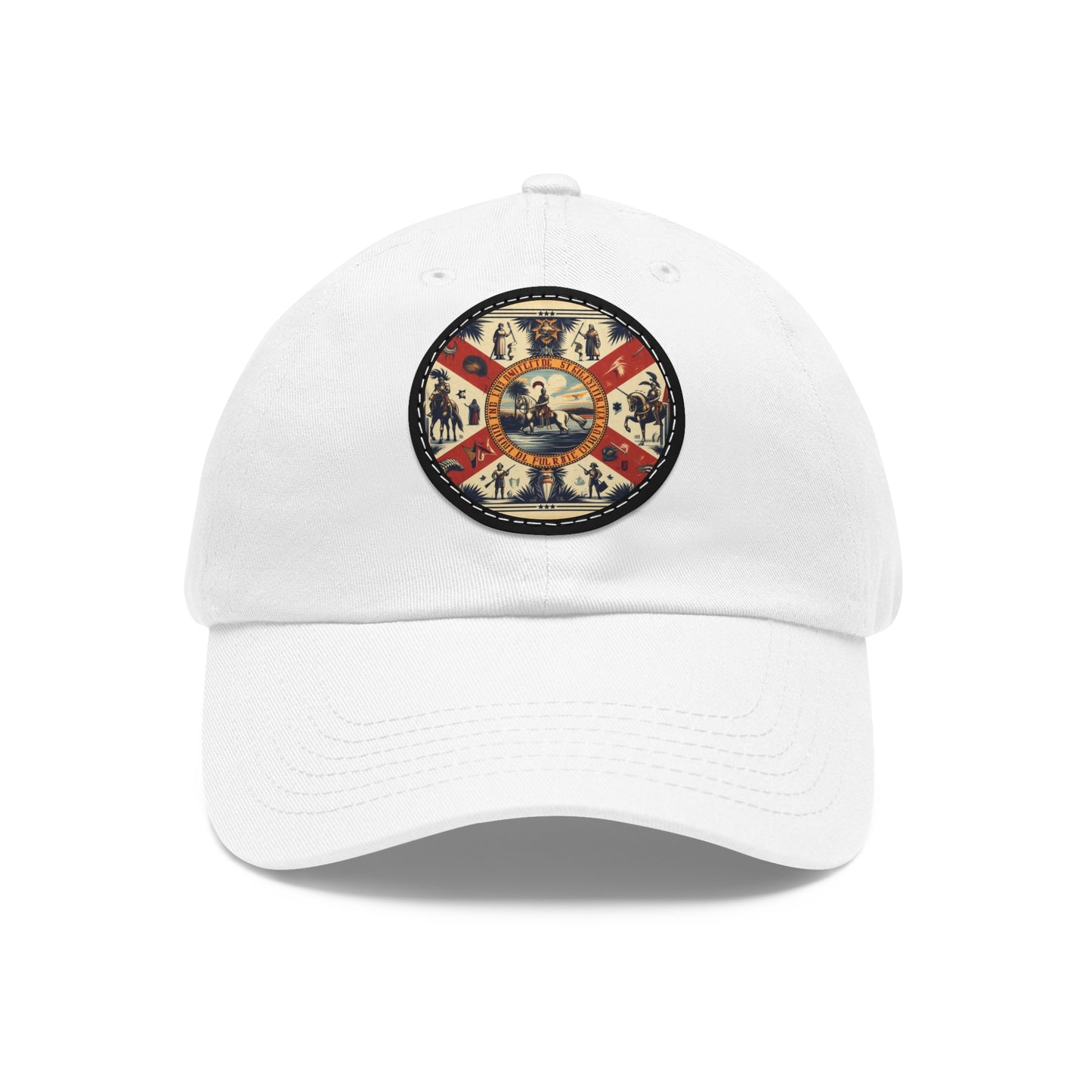 Florida Vintage Christian Crusader Campaign Hat - Chino Twill Leather Logo - 100% Charity - The God Vote Collection by Chris Rabalais