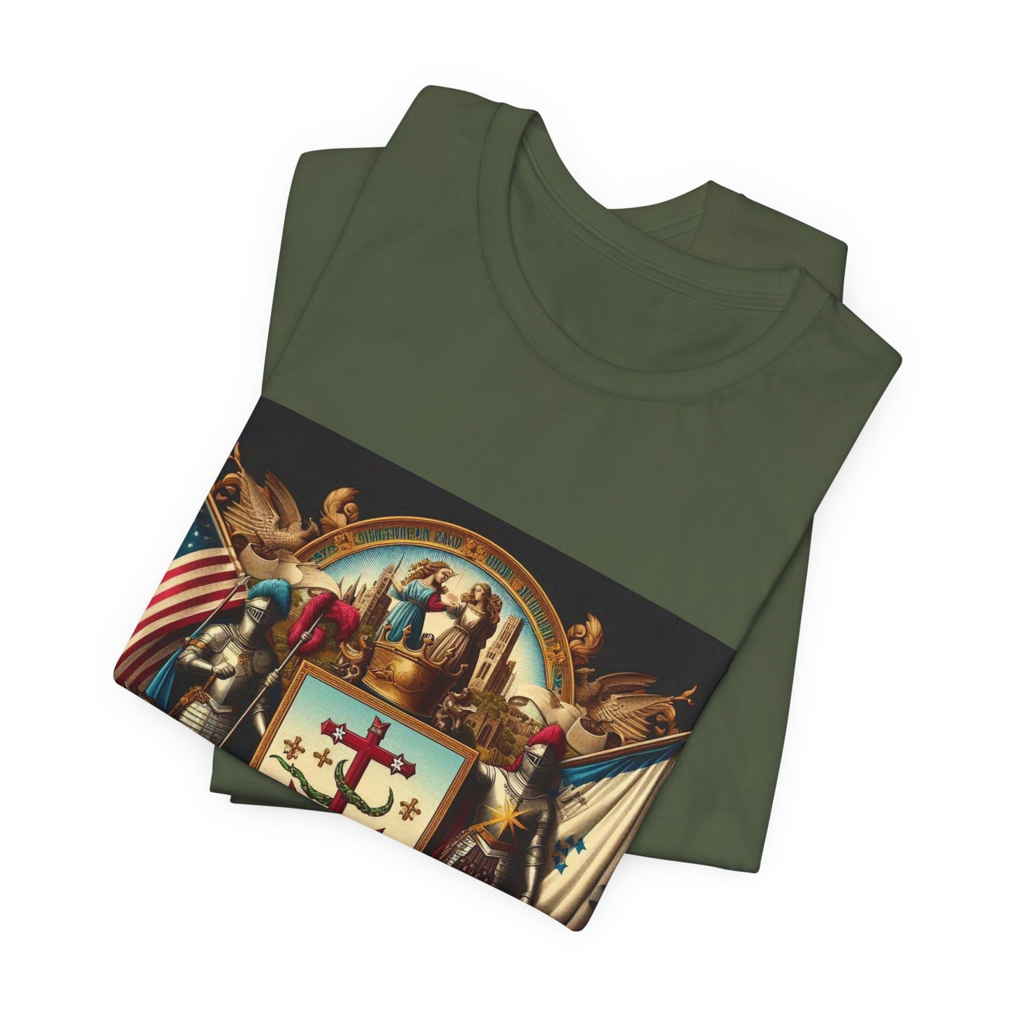 Rhode Island Vintage Christian Crusader - Unisex Jersey Tee - USA - 100% Charity Benefit - The God Vote Collection by Chris Rabalais