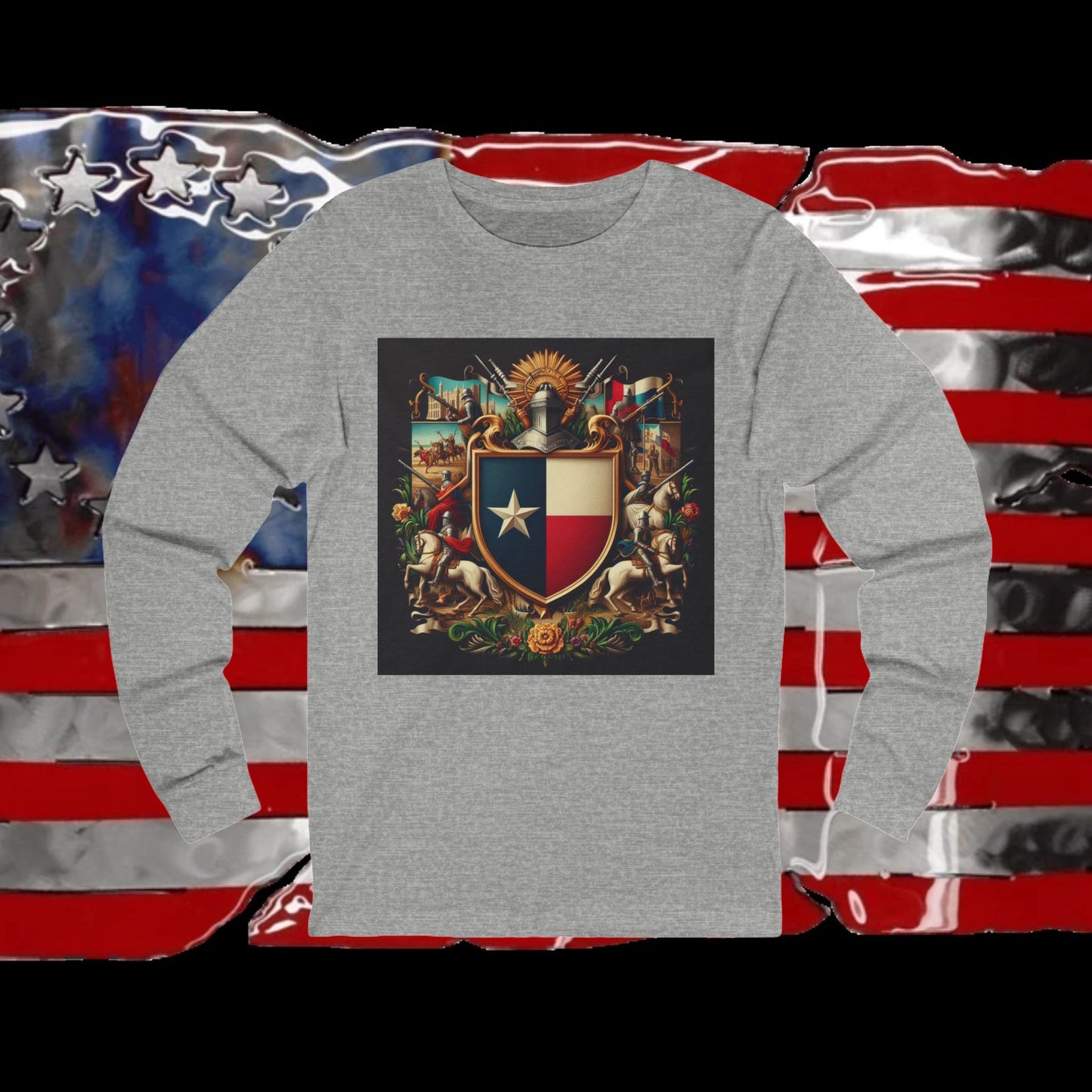 Texas Vintage Christian Crusader - Premium Unisex Long Sleeve Jersey Tee - 100% Charity - The God Vote Collection by Chris Rabalais