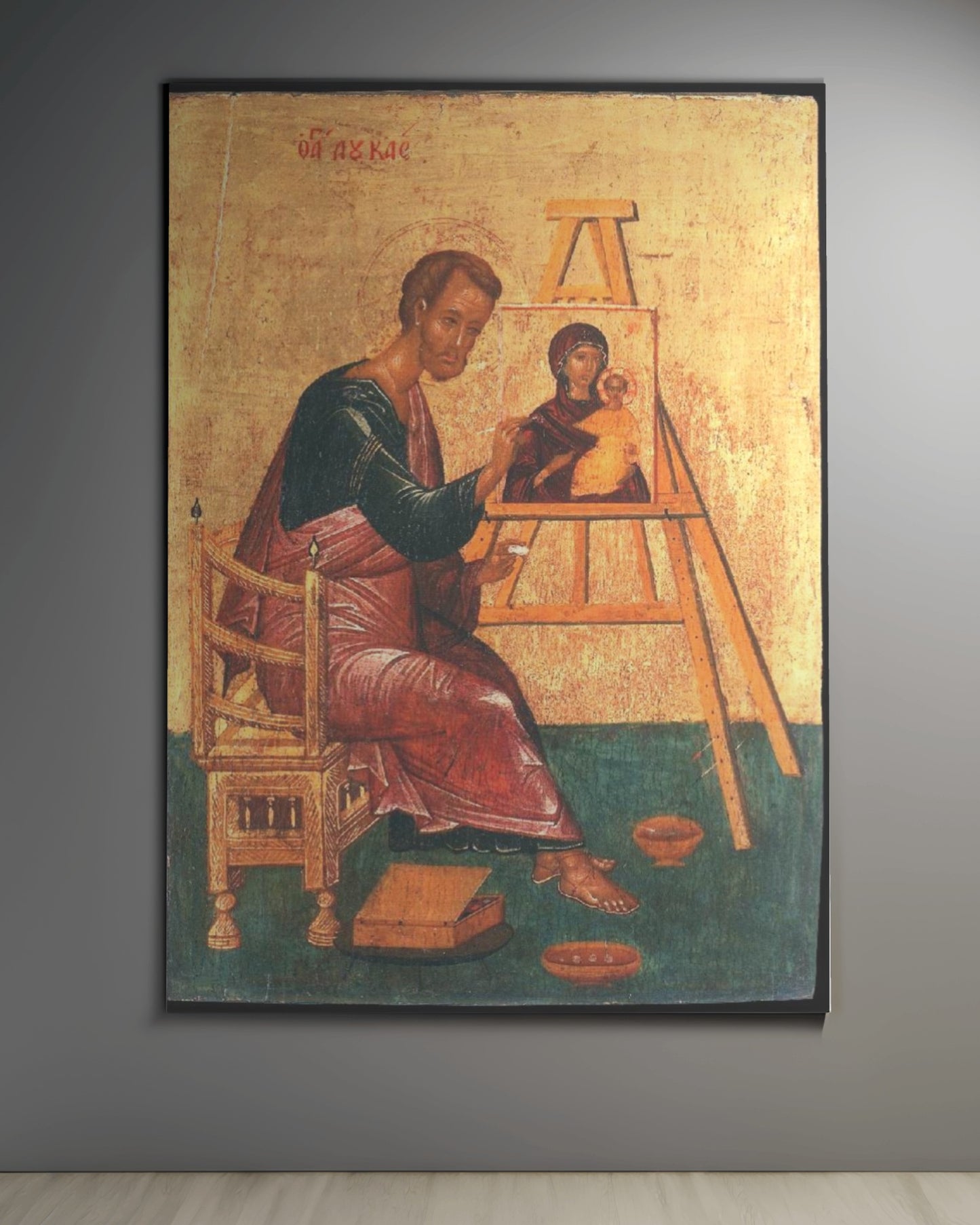 St Luke Paints Icon of Mother of God Hodegetria Byzantine Orthodox Oct 18 Home Decor Tapestry Catholic Christian Bible Scripture Christ Gift