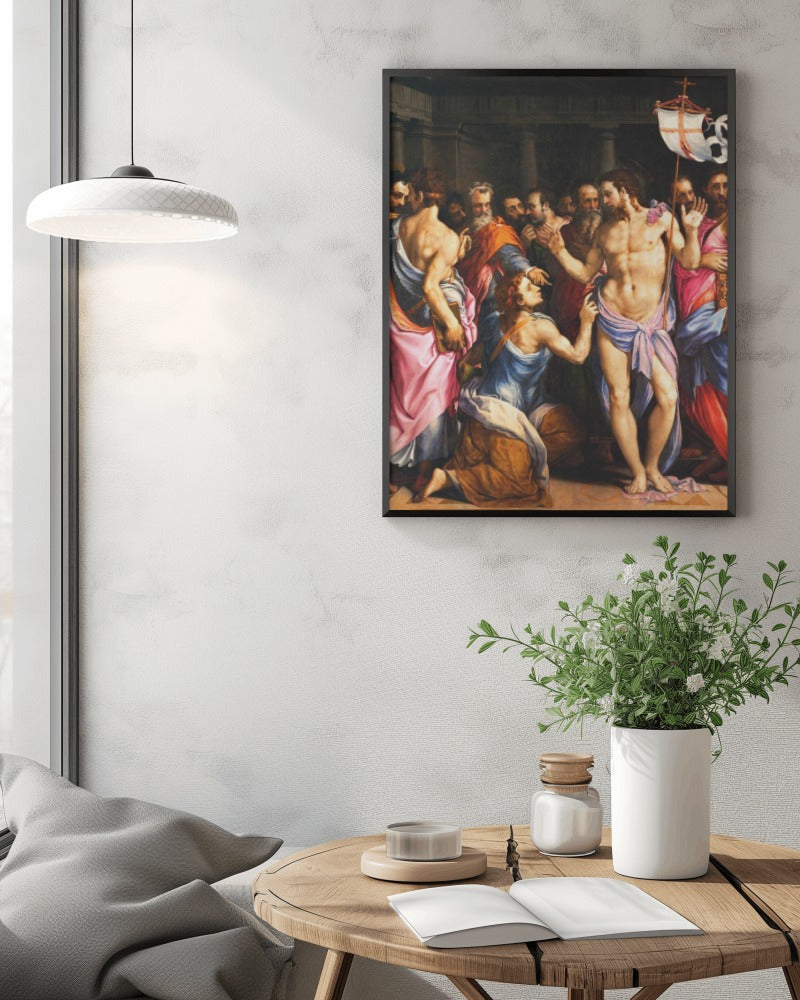 Incredulity of St. Thomas by Salviati Renaissance Art October 6 Orthodox Oil Canvas Tapestry Catholic Christian Bible Scripture Christ Gift