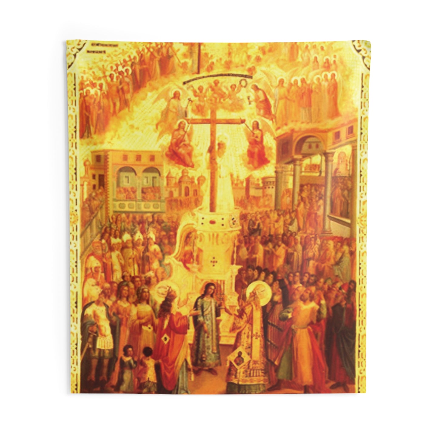 Elevation of the Holy Cross Byzantine Orthodox Icon September 14 Great Feast Canvas Tapestry Catholic Christian Bible Scripture Christ Gift