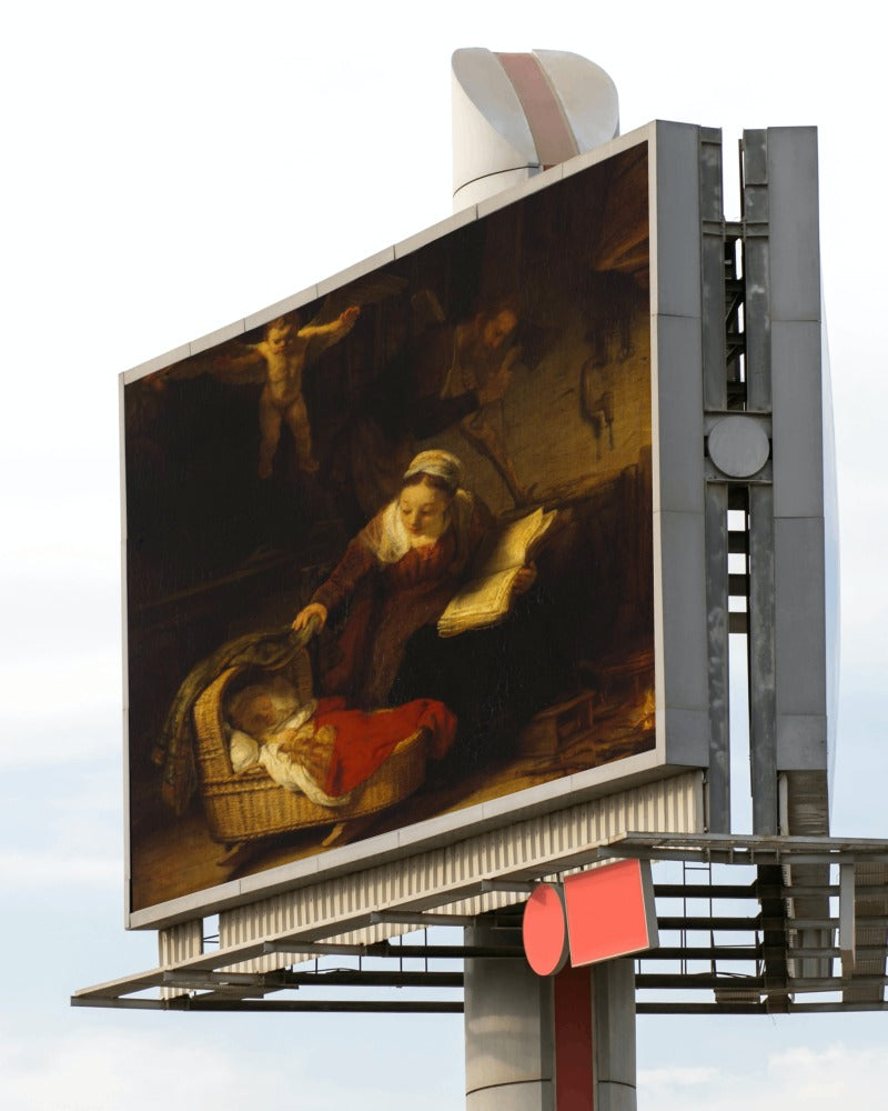 Rembrandt Jesus Art The Holy Family with Angels Holland c1645 Painting Tapestry Catholic Christian Orthodox Icon Bible Scripture Christ Gift