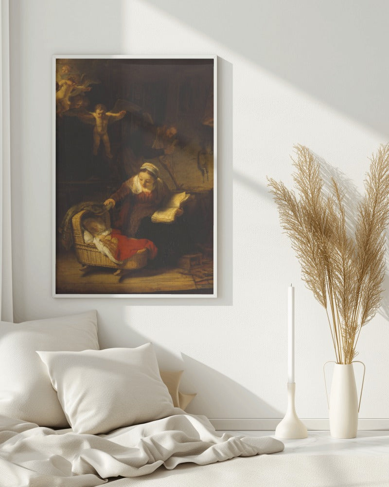 Rembrandt Jesus Art The Holy Family with Angels Holland c1645 Painting Tapestry Catholic Christian Orthodox Icon Bible Scripture Christ Gift