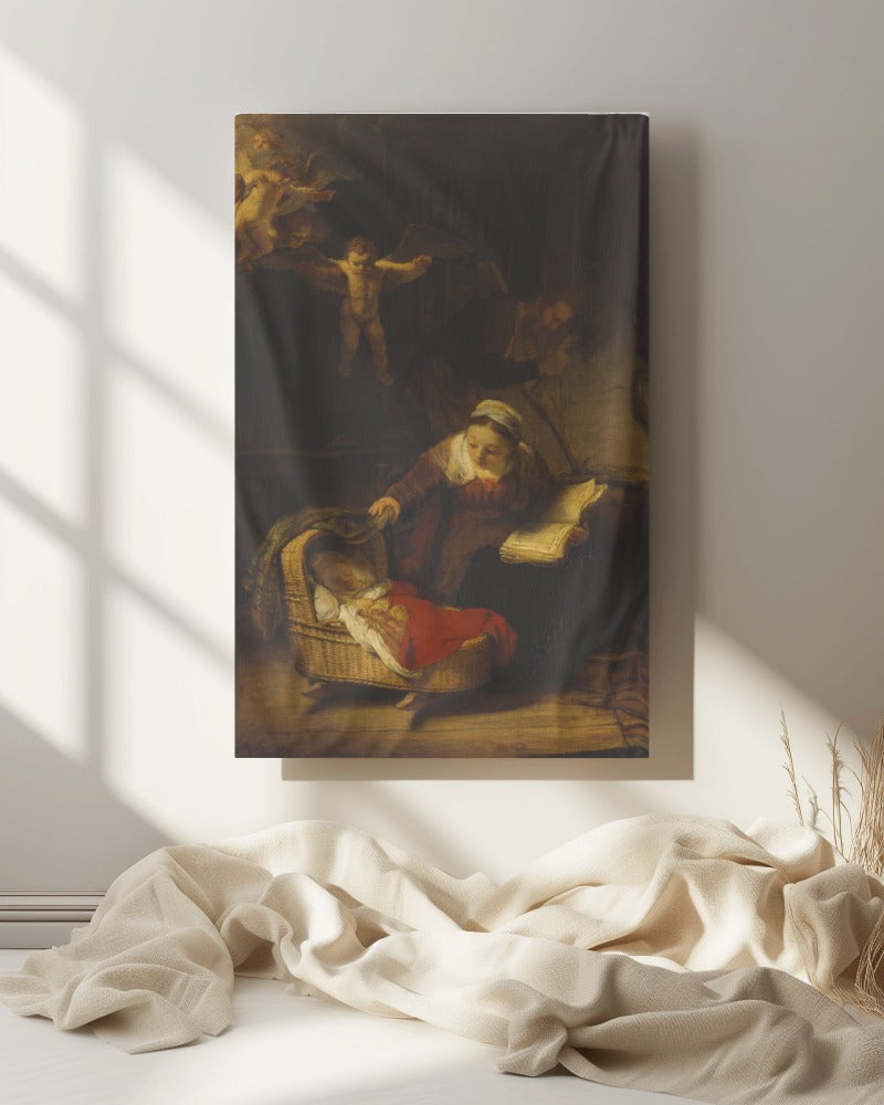 Rembrandt Jesus Art The Holy Family with Angels Holland c1645 Painting Tapestry Catholic Christian Orthodox Icon Bible Scripture Christ Gift