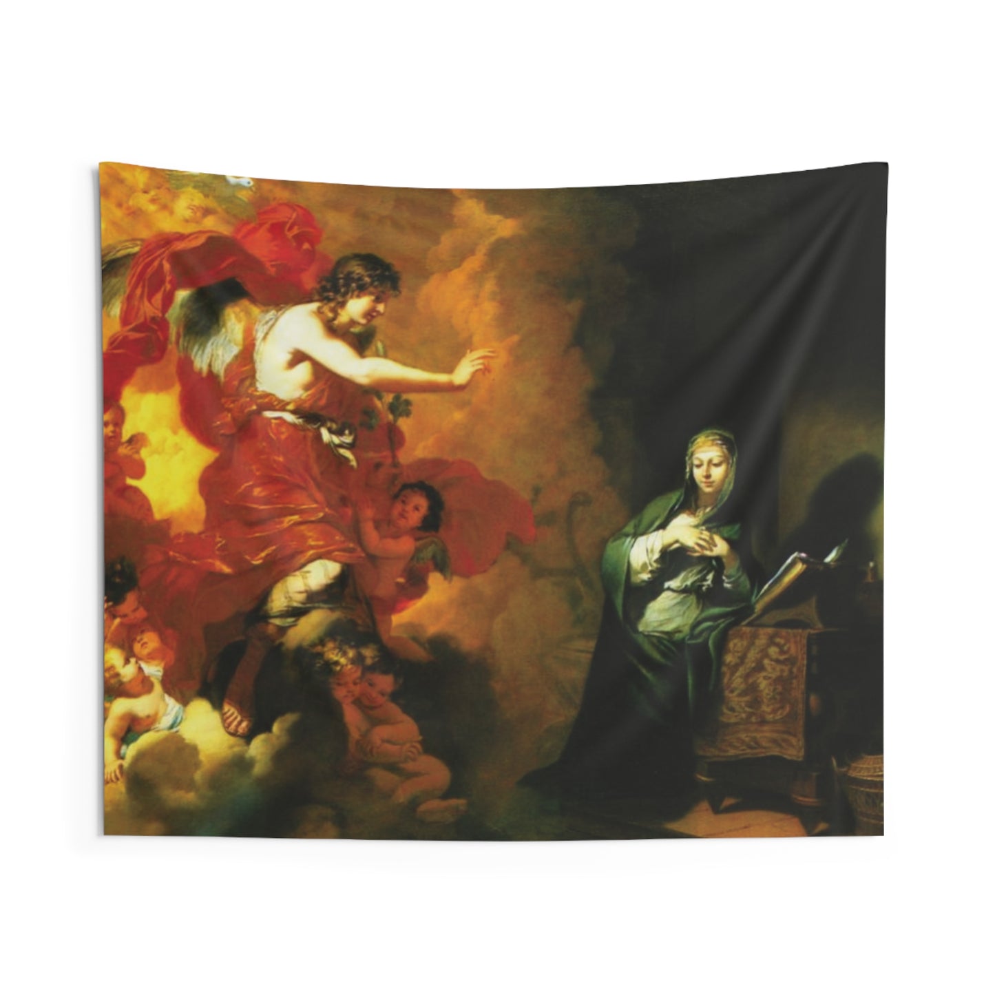 The Annunciation by Gerard de Lairesse 1668 Dutch Golden Age Oil on Canvas Tapestry Orthodox Catholic Christian Bible Scripture Christ Gift