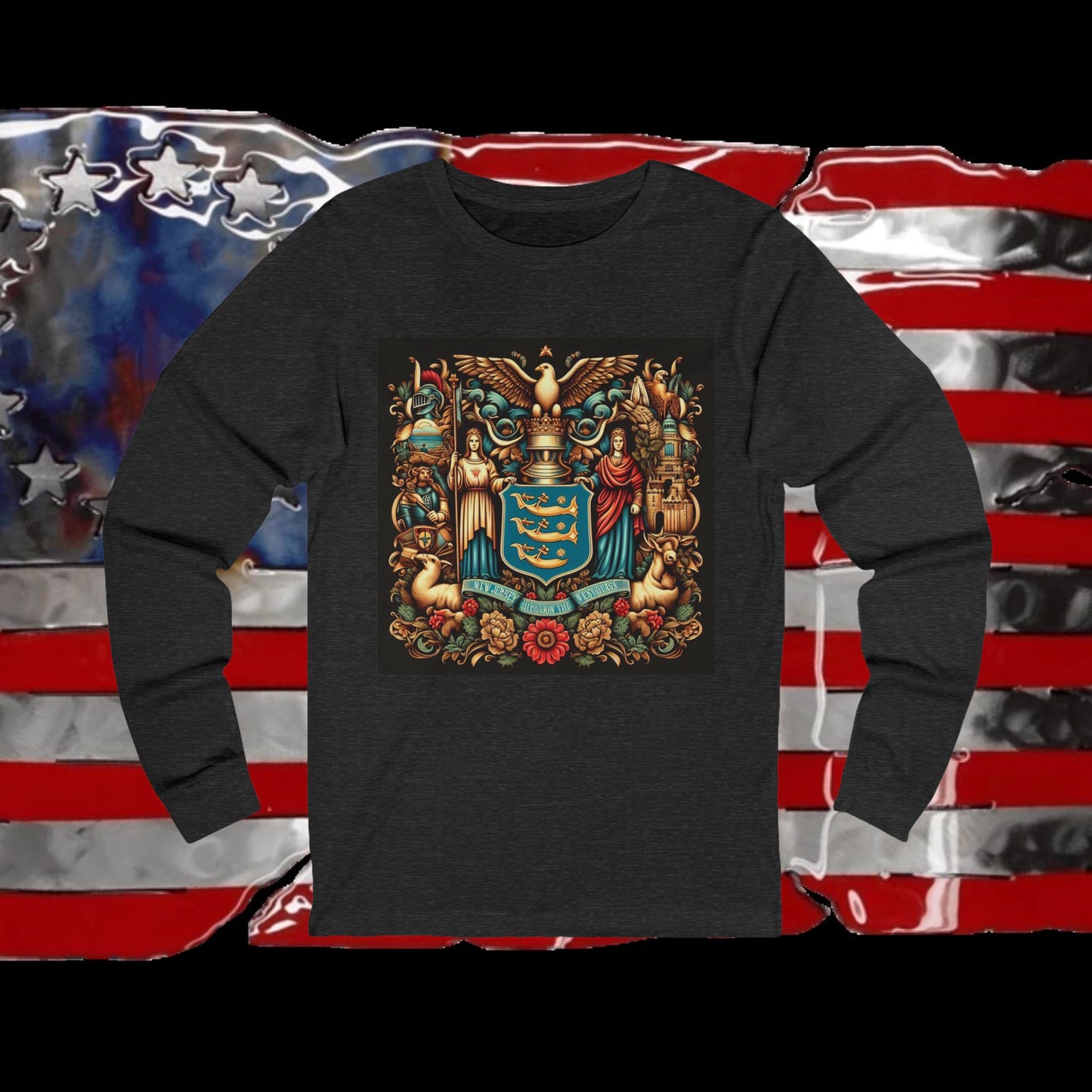 New Jersey Vintage Christian Crusader - Premium Unisex Long Sleeve Jersey Tee - 100% Charity - The God Vote Collection by Chris Rabalais