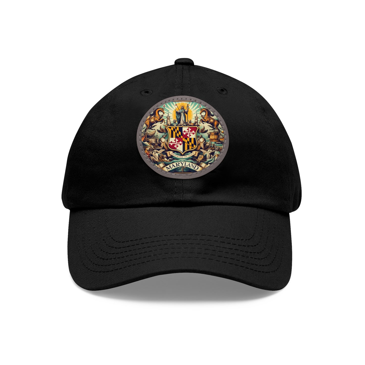 Maryland Vintage Christian Crusader Campaign Hat - Chino Twill Leather Logo - 100% Charity - The God Vote Collection by Chris Rabalais