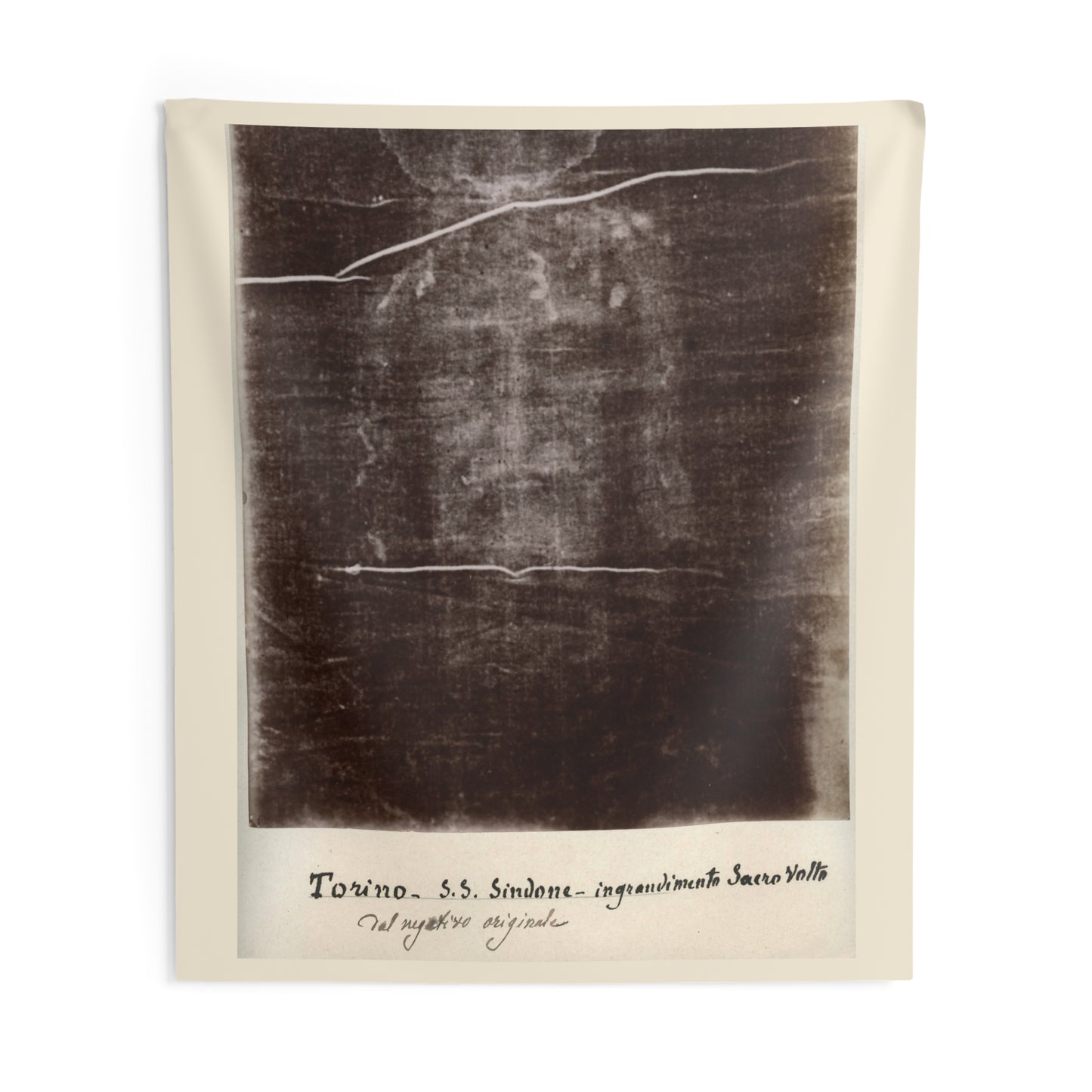 Christ Jesus Face Bible Shroud of Turin Original Photo (1898) Wall Art Tapestry Catholic, Christian, Orthodox Icon Scripture Christmas Gift