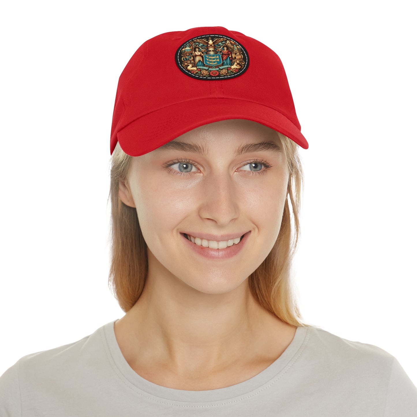 New Jersey Vintage Christian Crusader Campaign Hat - Chino Twill Leather Logo - 100% Charity - The God Vote Collection by Chris Rabalais