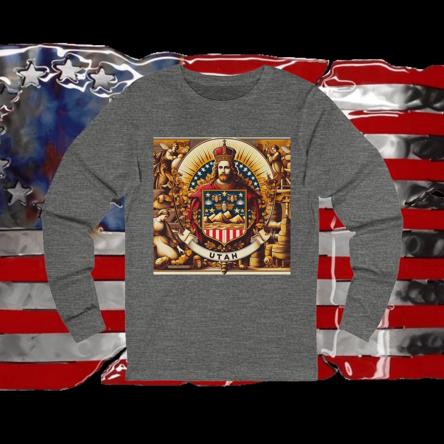 Utah Vintage Christian Crusader - Premium Unisex Long Sleeve Jersey Tee - 100% Charity - The God Vote Collection by Chris Rabalais
