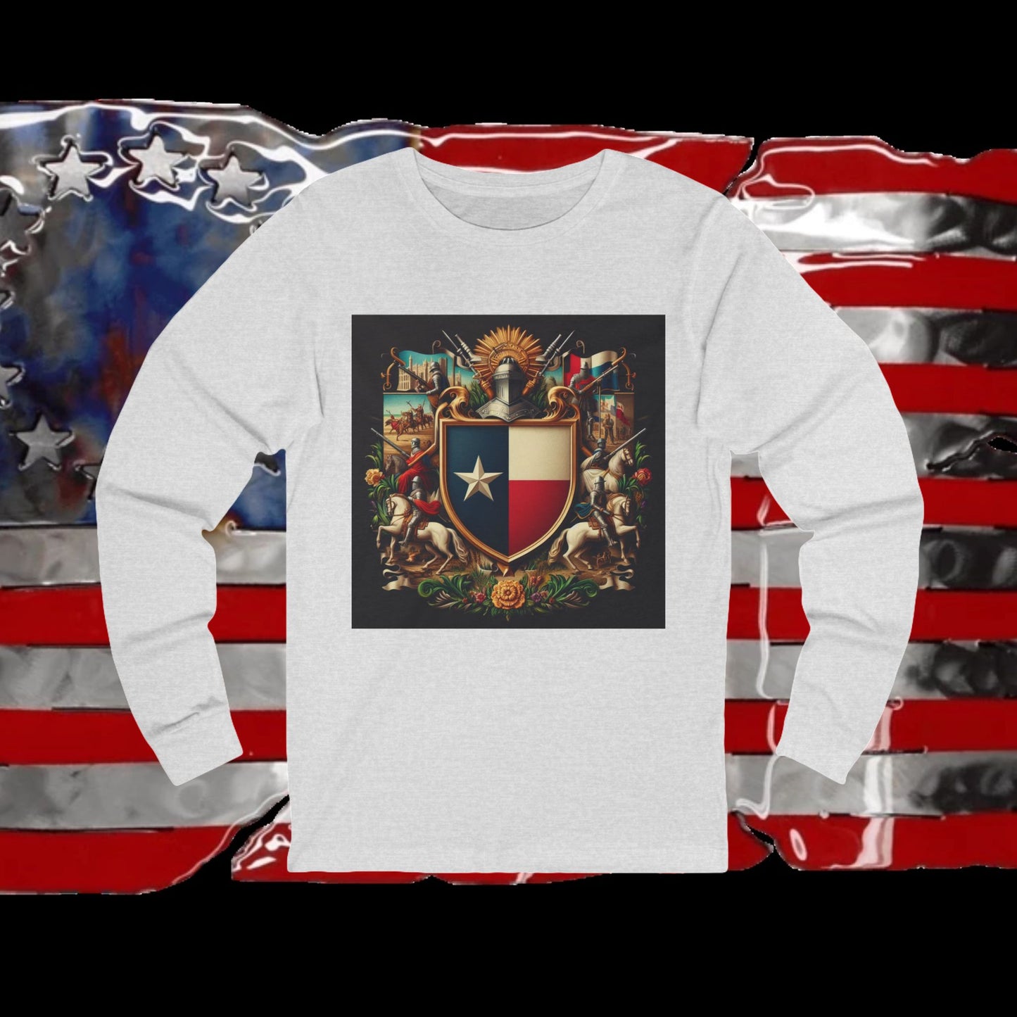 Texas Vintage Christian Crusader - Premium Unisex Long Sleeve Jersey Tee - 100% Charity - The God Vote Collection by Chris Rabalais