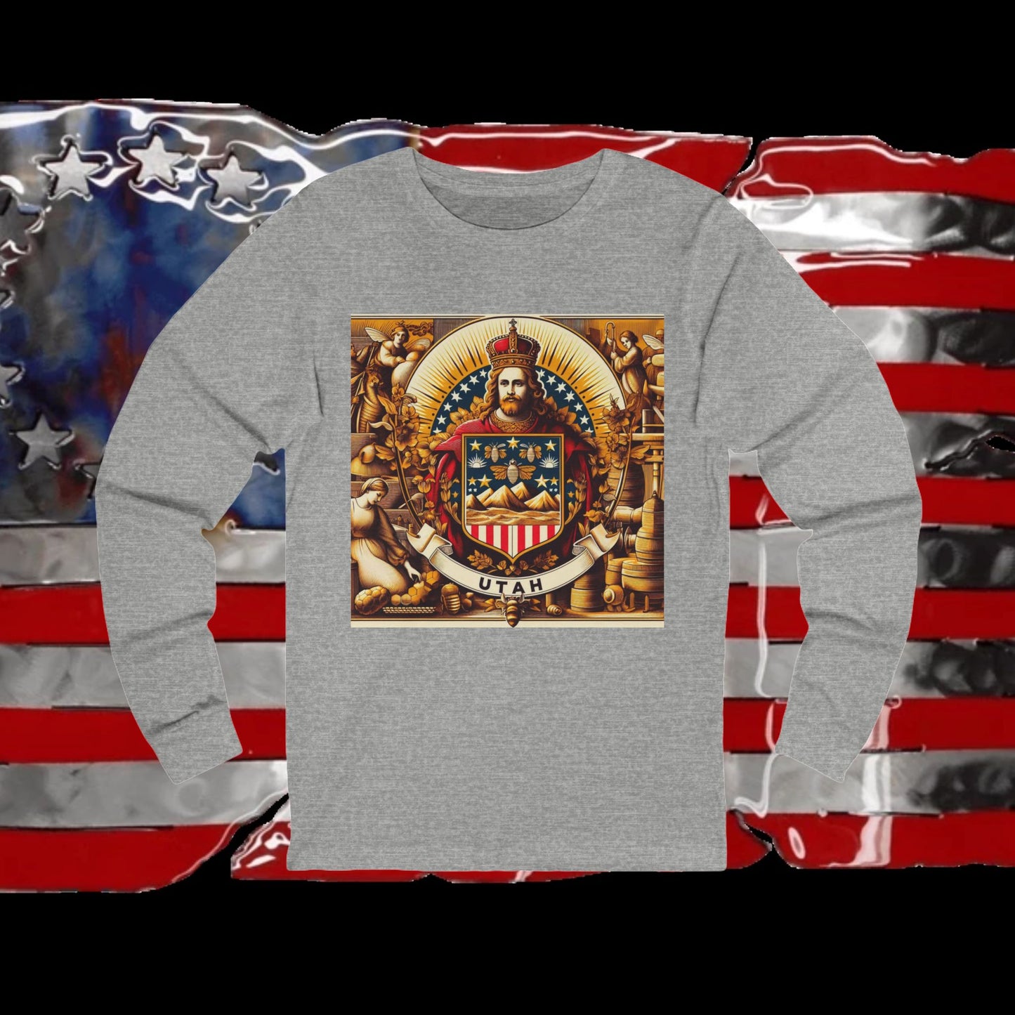 Utah Vintage Christian Crusader - Premium Unisex Long Sleeve Jersey Tee - 100% Charity - The God Vote Collection by Chris Rabalais