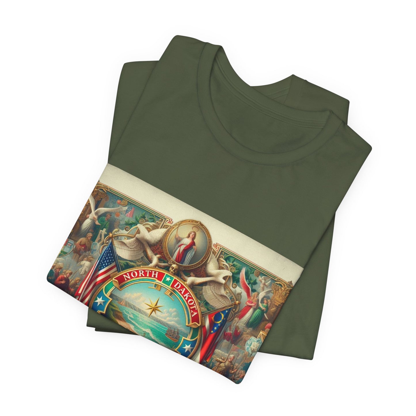 North Dakota Vintage Christian Crusader - Unisex Jersey Tee - USA - 100% Charity Benefit - The God Vote Collection by Chris Rabalais