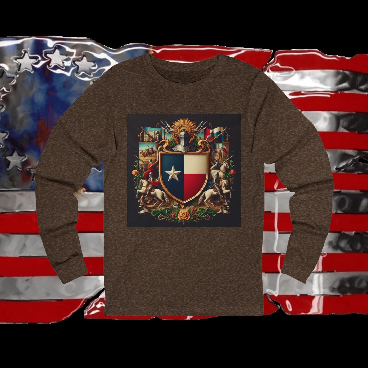 Texas Vintage Christian Crusader - Premium Unisex Long Sleeve Jersey Tee - 100% Charity - The God Vote Collection by Chris Rabalais