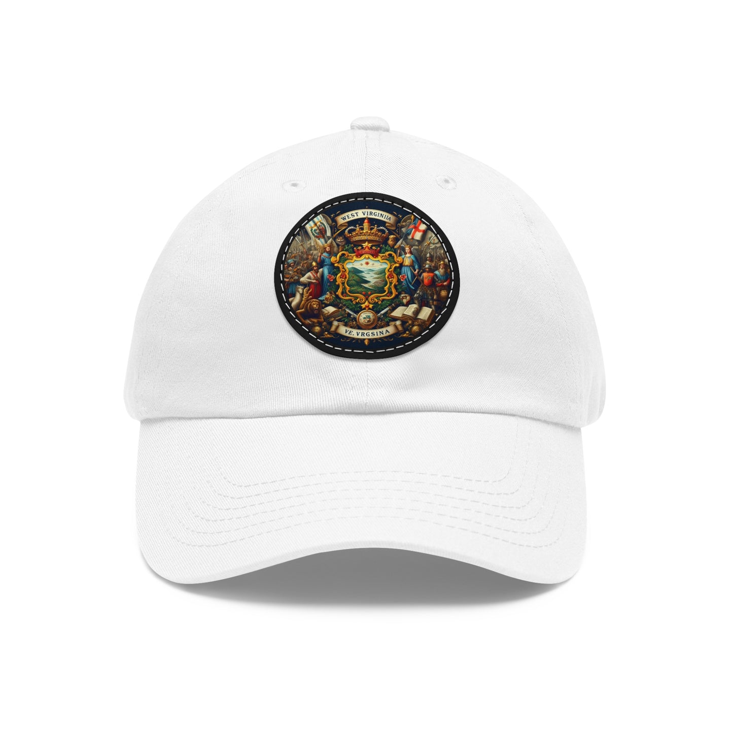 West Virginia Vintage Christian Crusader Campaign Hat - Chino Twill Leather Logo - 100% Charity - The God Vote Collection by Chris Rabalais