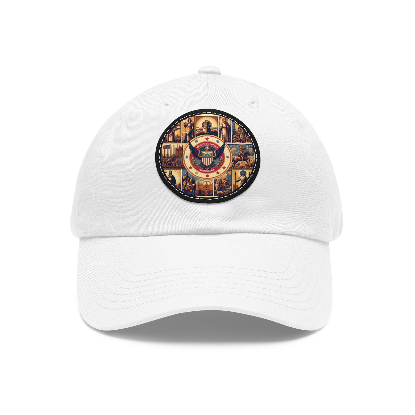 Minnesota Vintage Christian Crusader Campaign Hat - Chino Twill Leather Logo - 100% Charity - The God Vote Collection by Chris Rabalais