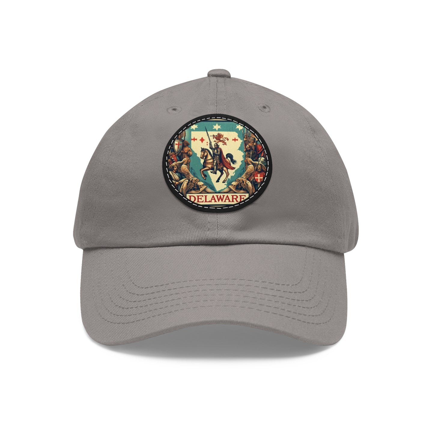 Delaware Vintage Christian Crusader Campaign Hat - Chino Twill Leather Logo - 100% Charity - The God Vote Collection by Chris Rabalais