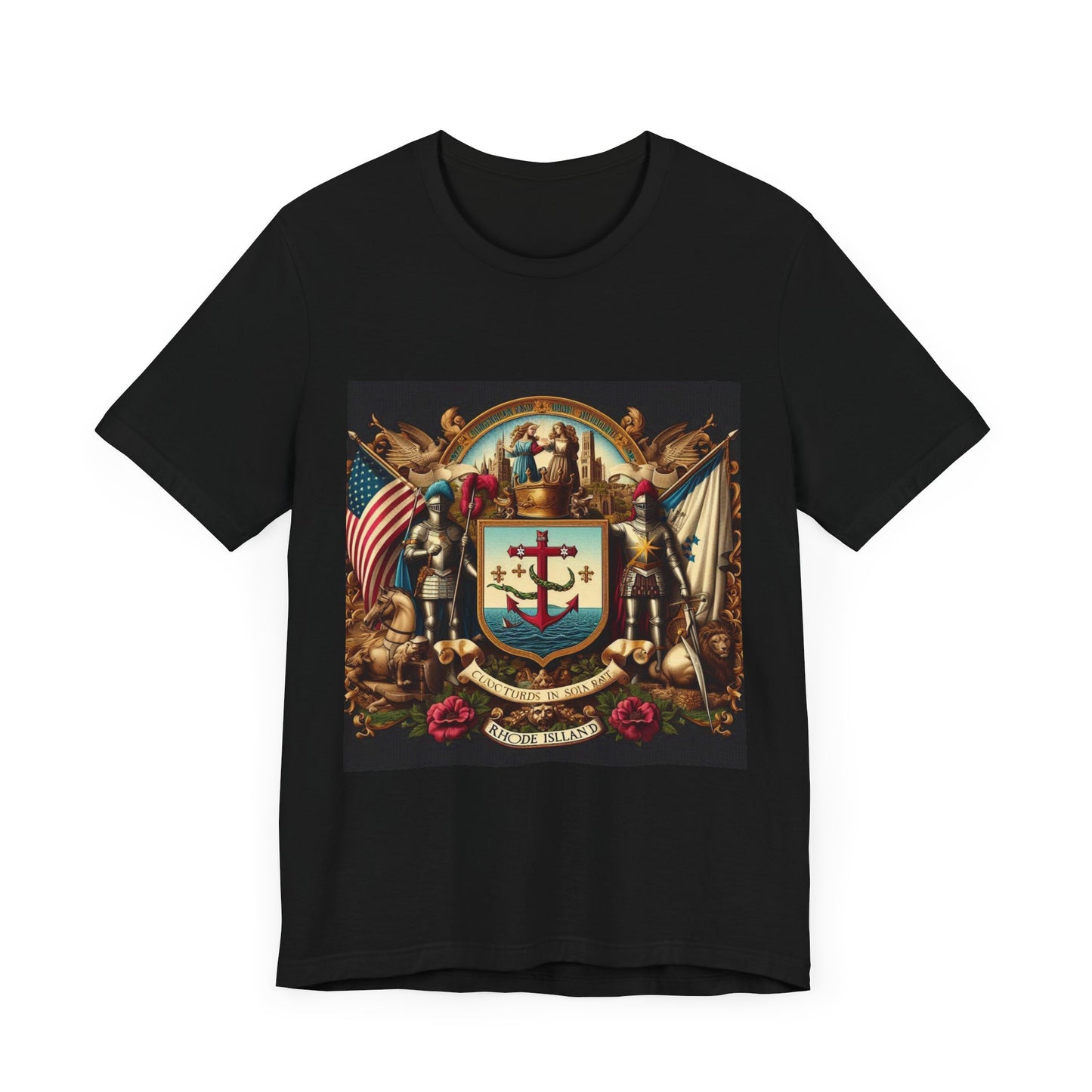 Rhode Island Vintage Christian Crusader - Unisex Jersey Tee - USA - 100% Charity Benefit - The God Vote Collection by Chris Rabalais