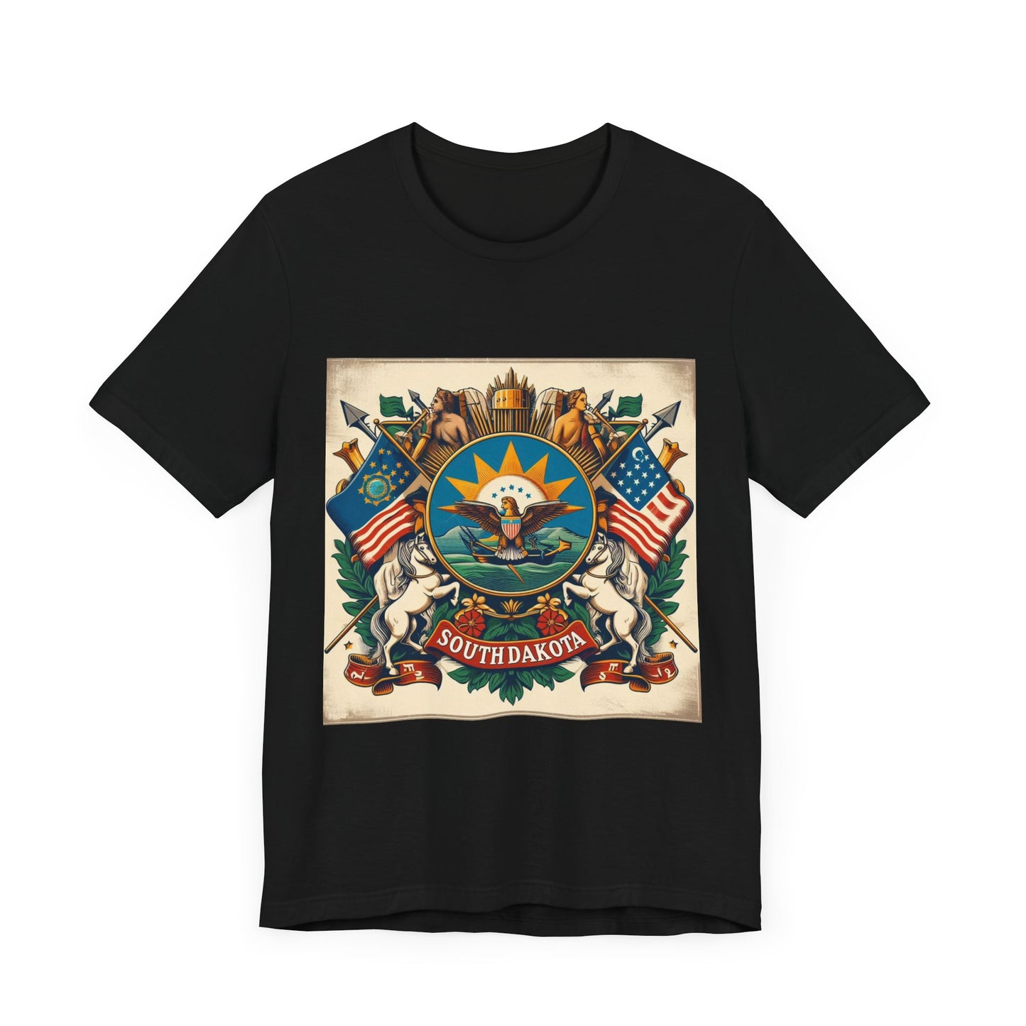 South Dakota Vintage Christian Crusader - Unisex Jersey Tee - USA - 100% Charity Benefit - The God Vote Collection by Chris Rabalais
