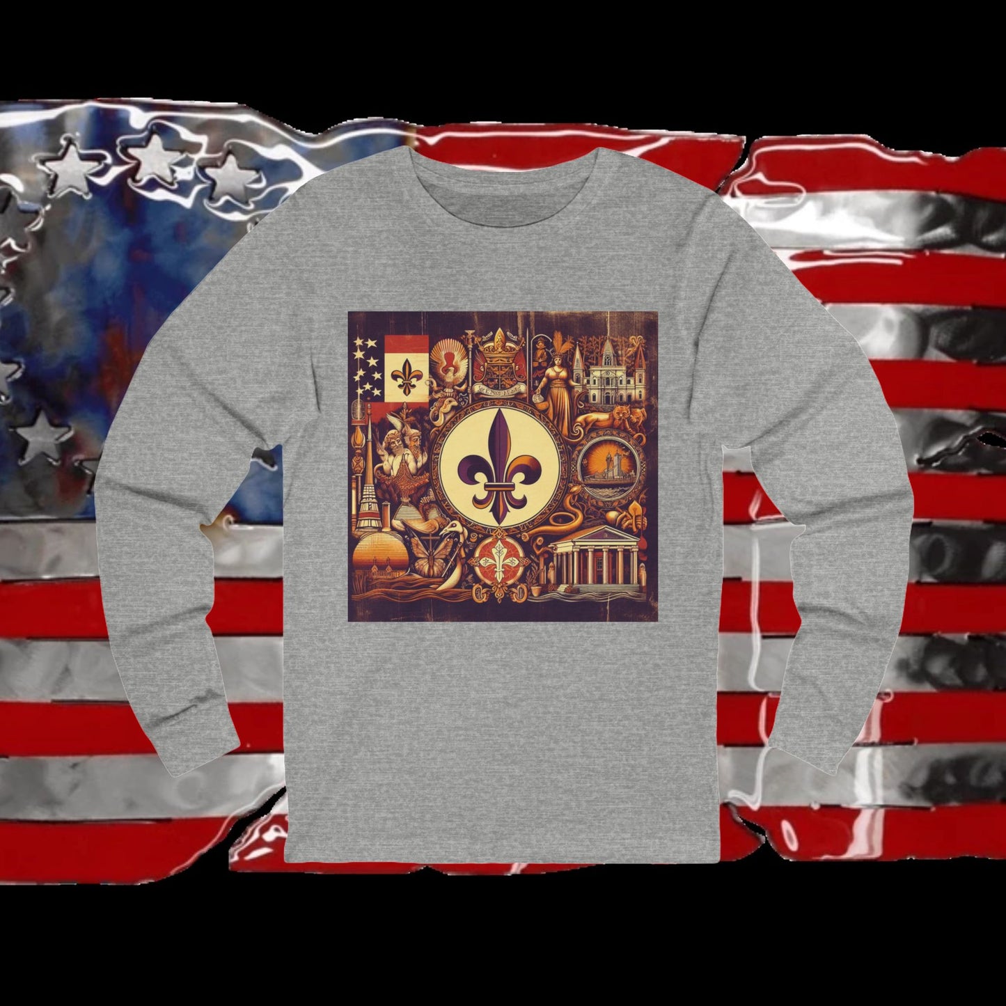 Louisiana Vintage Christian Crusader - Premium Unisex Long Sleeve Jersey Tee - 100% Charity - The God Vote Collection by Chris Rabalais