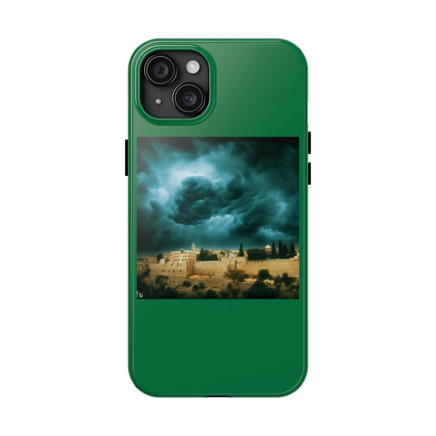 AImagination Collection iPhone Tough Case - "Storm Over Jerusalem" - The God Ball Originals by Chris Rabalais (2024)