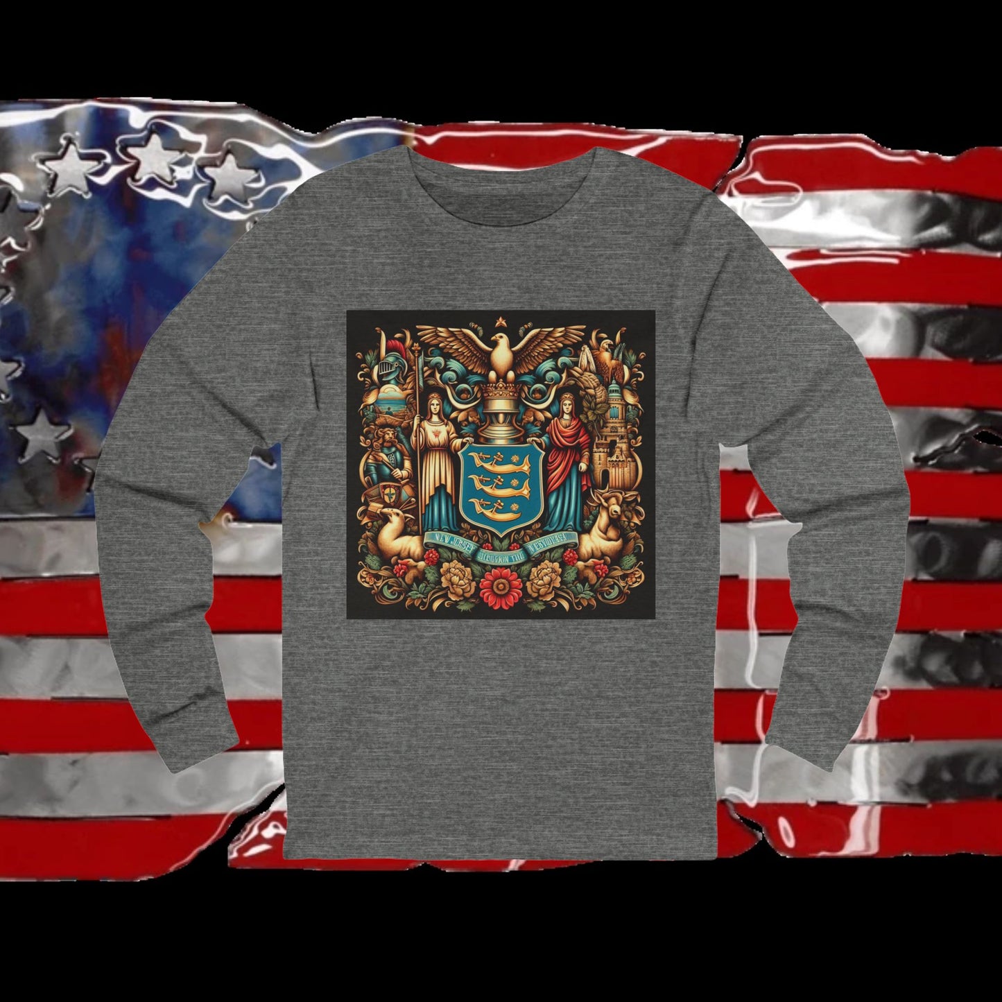 New Jersey Vintage Christian Crusader - Premium Unisex Long Sleeve Jersey Tee - 100% Charity - The God Vote Collection by Chris Rabalais