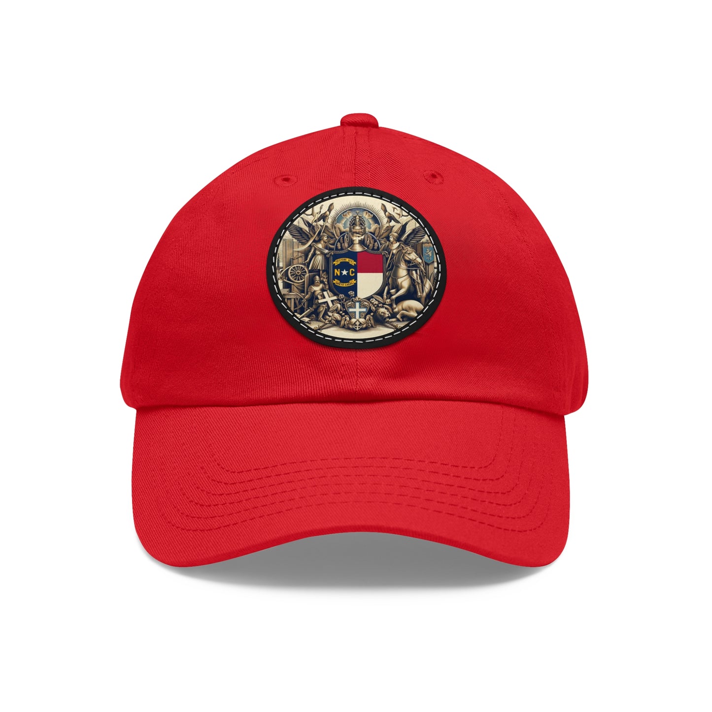 North Carolina Vintage Christian Crusader Campaign Hat - Chino Twill Leather Logo - 100% Charity - The God Vote Collection by Chris Rabalais
