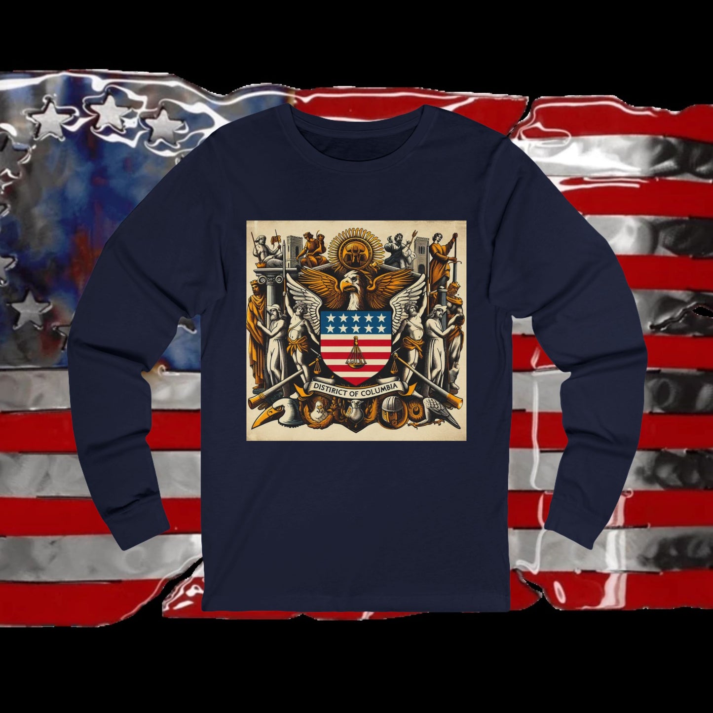 Washington DC Vintage Christian Crusader - Premium Unisex Long Sleeve Jersey Tee - 100% Charity - The God Vote Collection by Chris Rabalais